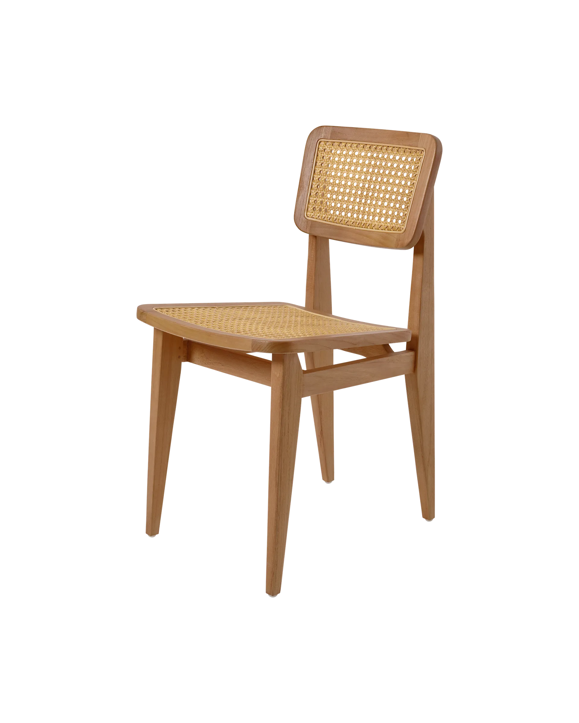 GUBI C-Chair Dining Chair, Outdoor (All French Cane, Natural teak)