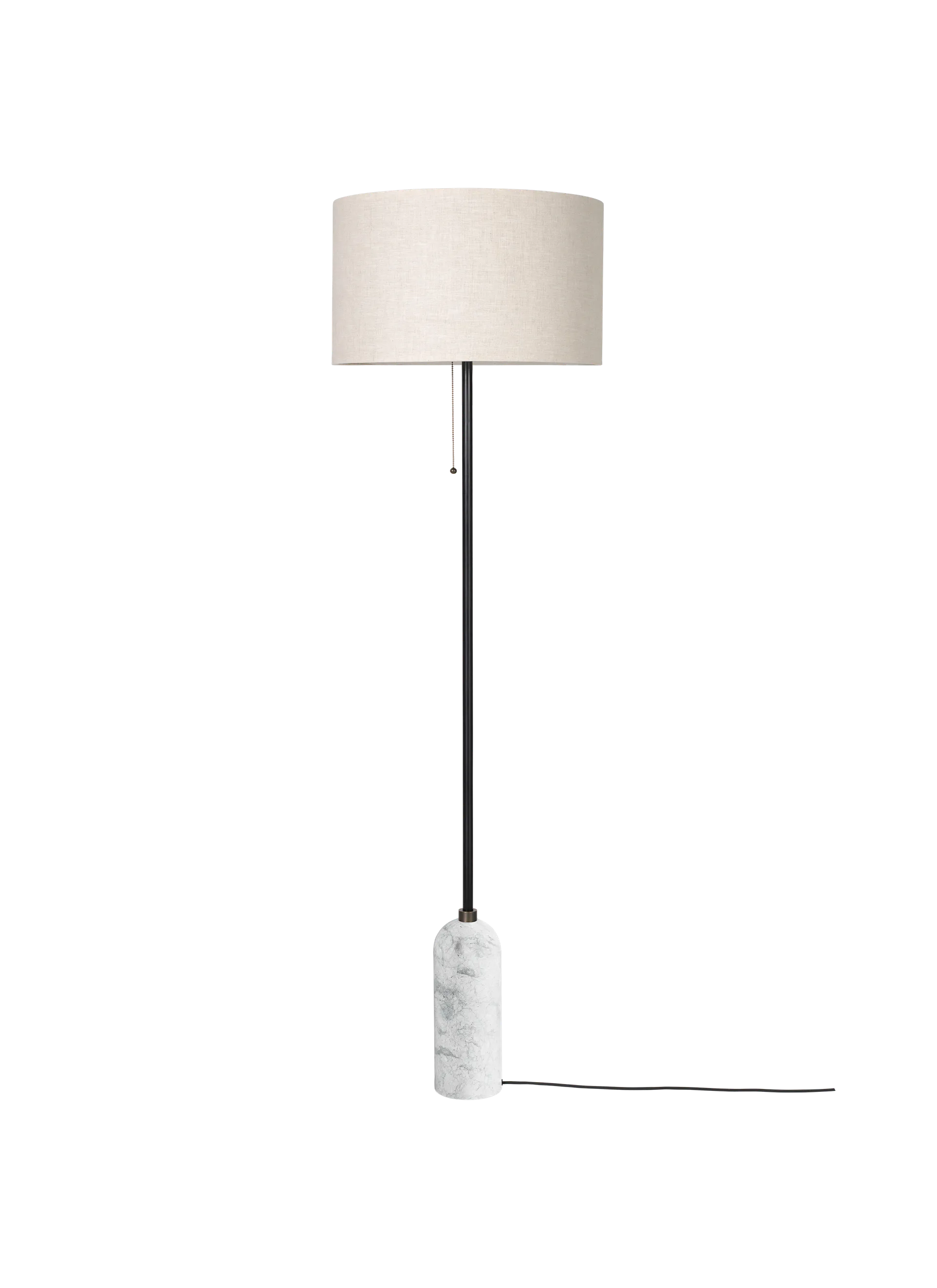 GUBI Gravity Floor Lamp (Canvas shade, White Marble, UK)