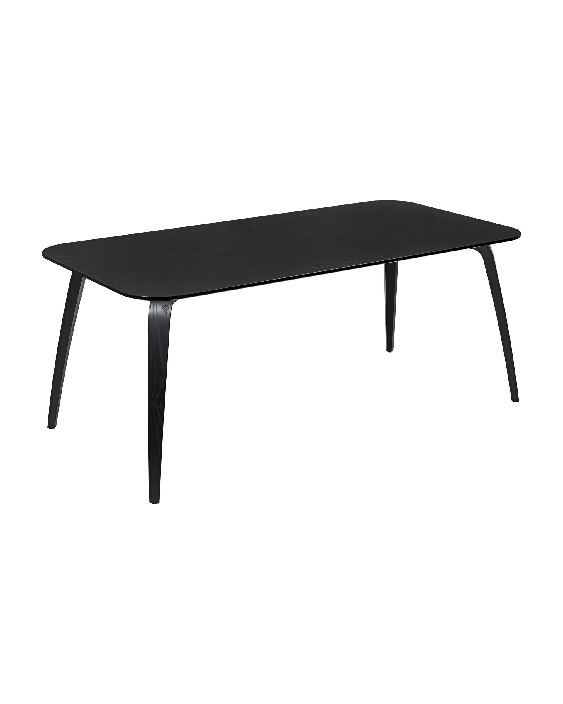 GUBI GUBI Dining Table, Rectangular (Black Stained Ash Semi Matt Lacquered, 180 x 90 cm)