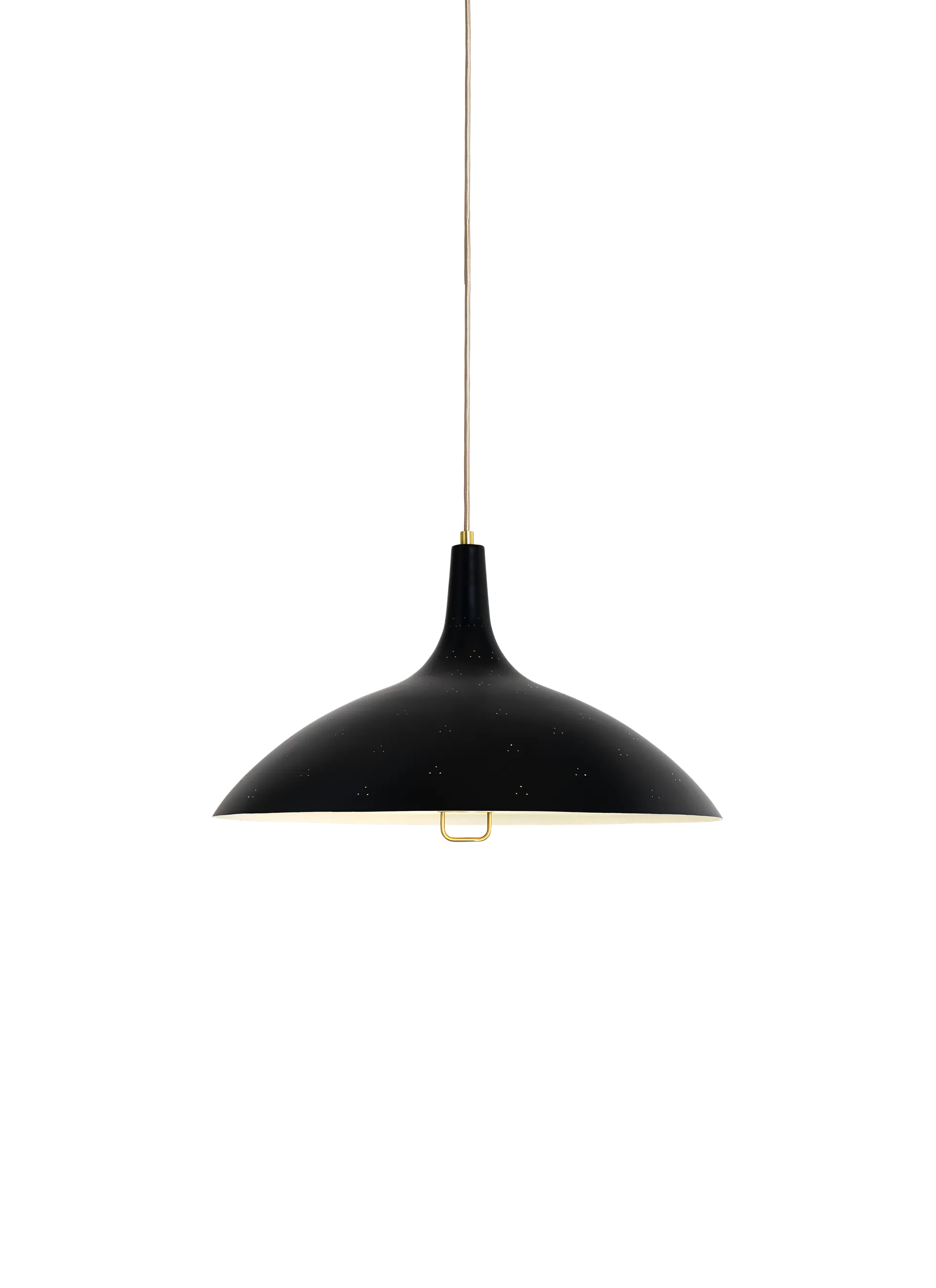 GUBI 1965 Pendant (Soft Black Semi Matt, Brass, No, EU)