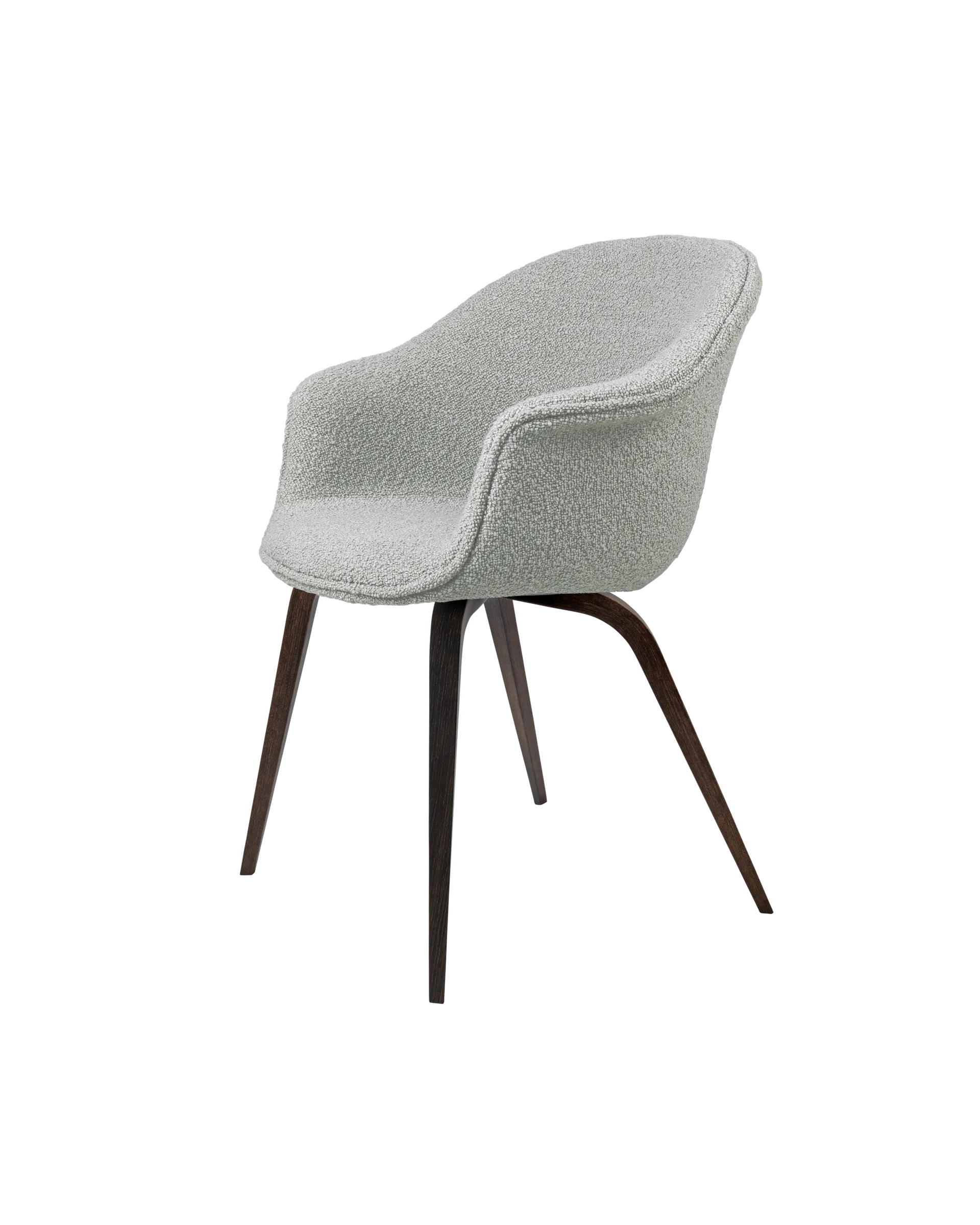 GUBI Bat Dining Chair, Fully Upholstered (Karakorum, Dedar (004, Standard), Wood base, Smoked Oak)
