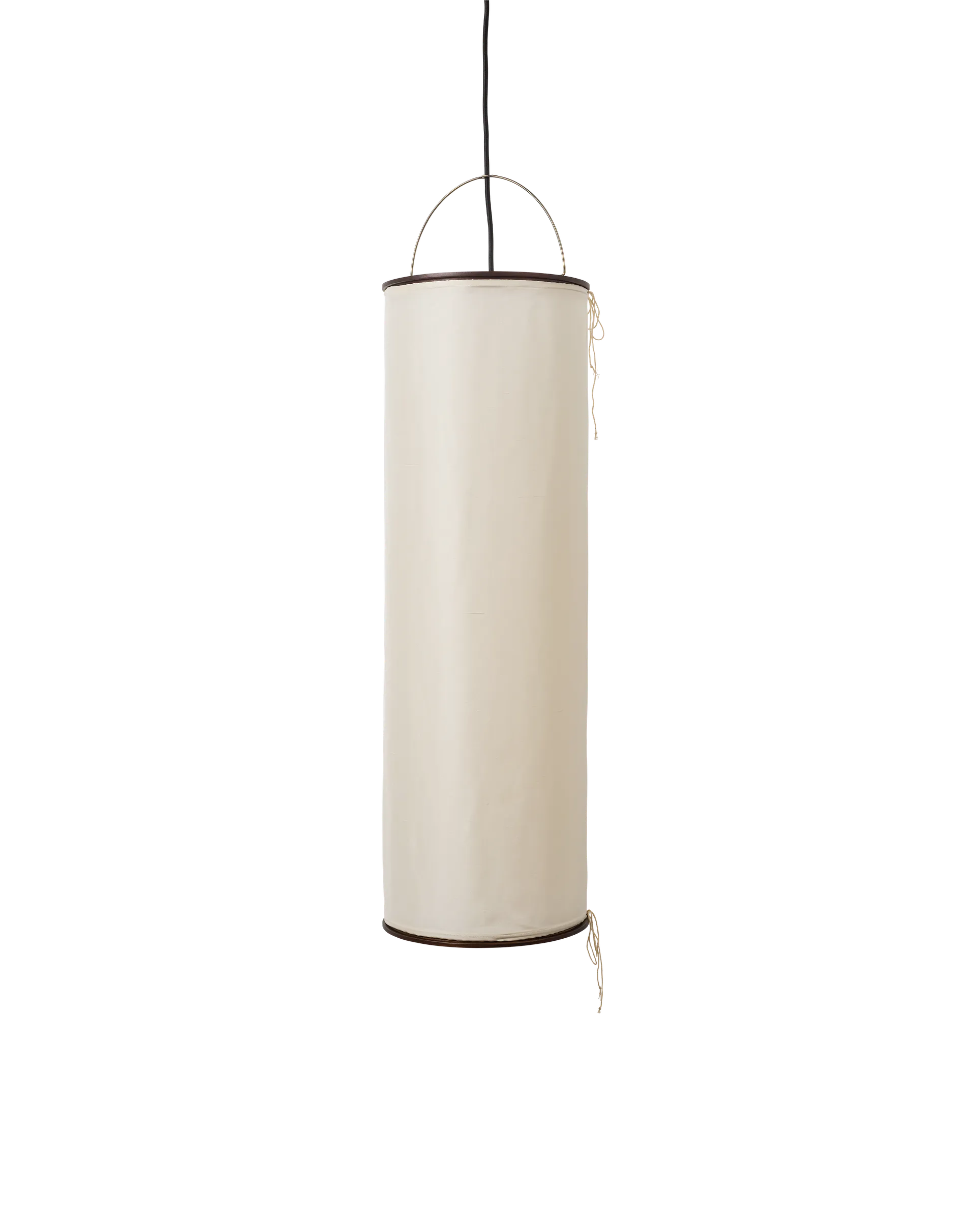 GUBI Silk Lantern Pendant (Natural White Silk, Black Semi Matt, EU)