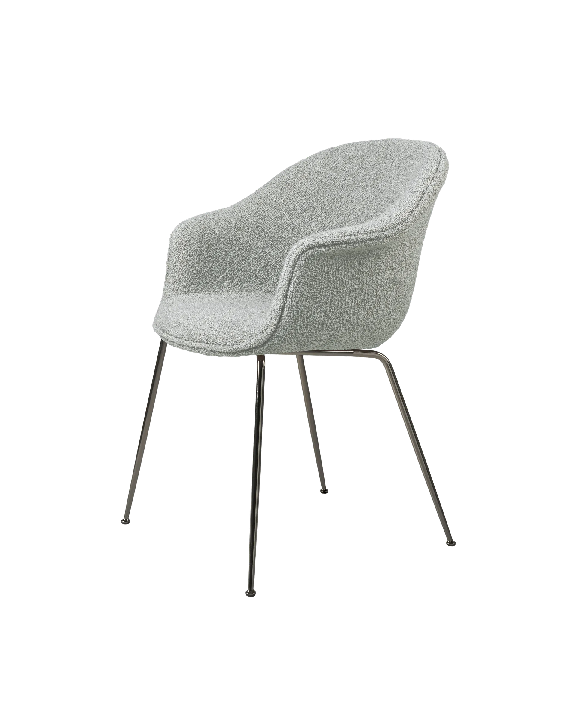 GUBI Bat Dining Chair, Fully Upholstered (Karakorum, Dedar (004, Standard), Conic base, Black Chrome)