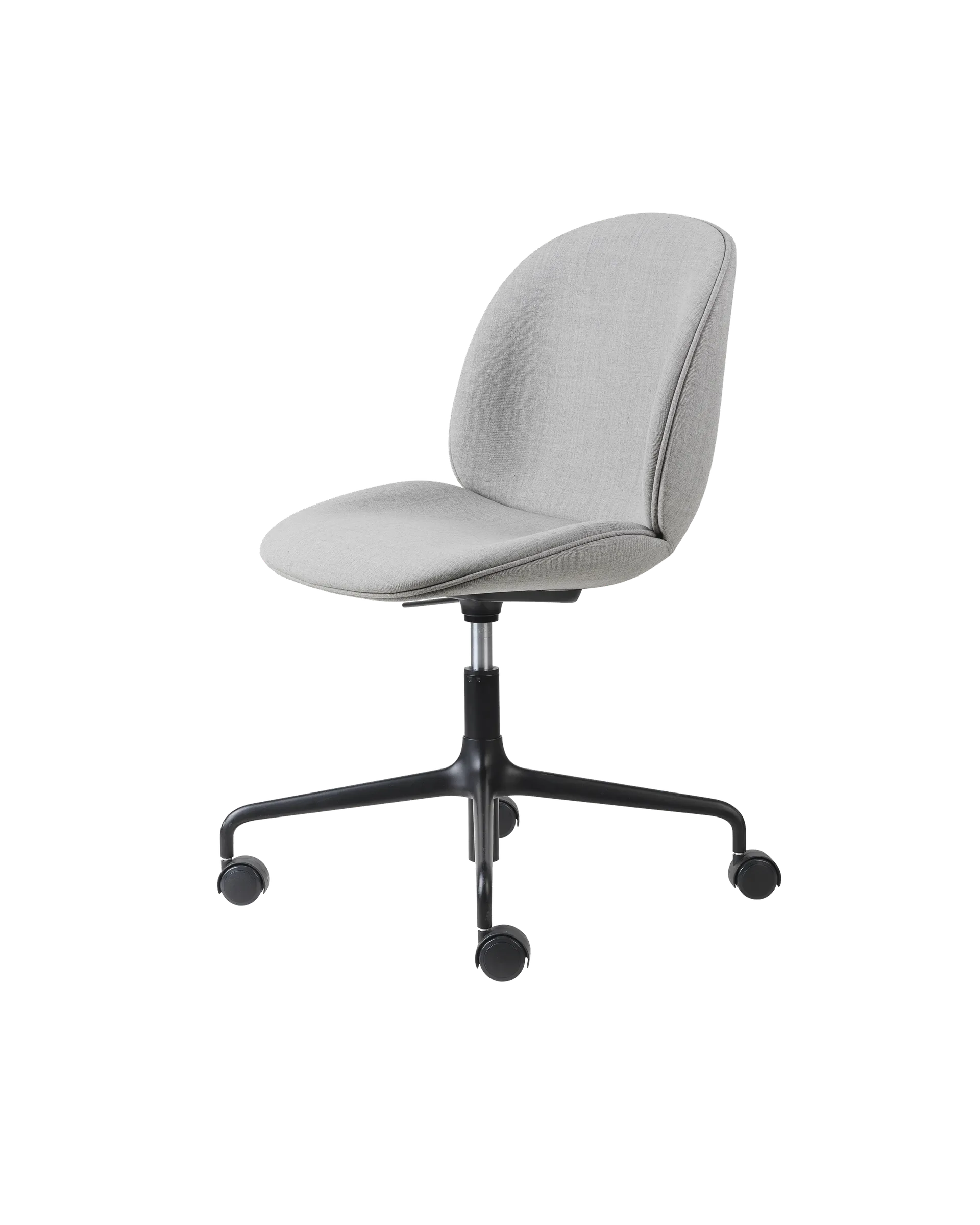 GUBI Beetle Meeting Chair, Fully Upholstered (Remix 3, Kvadrat (123, Standard), Height adjustable 4-star base w. castors, Black Matt)
