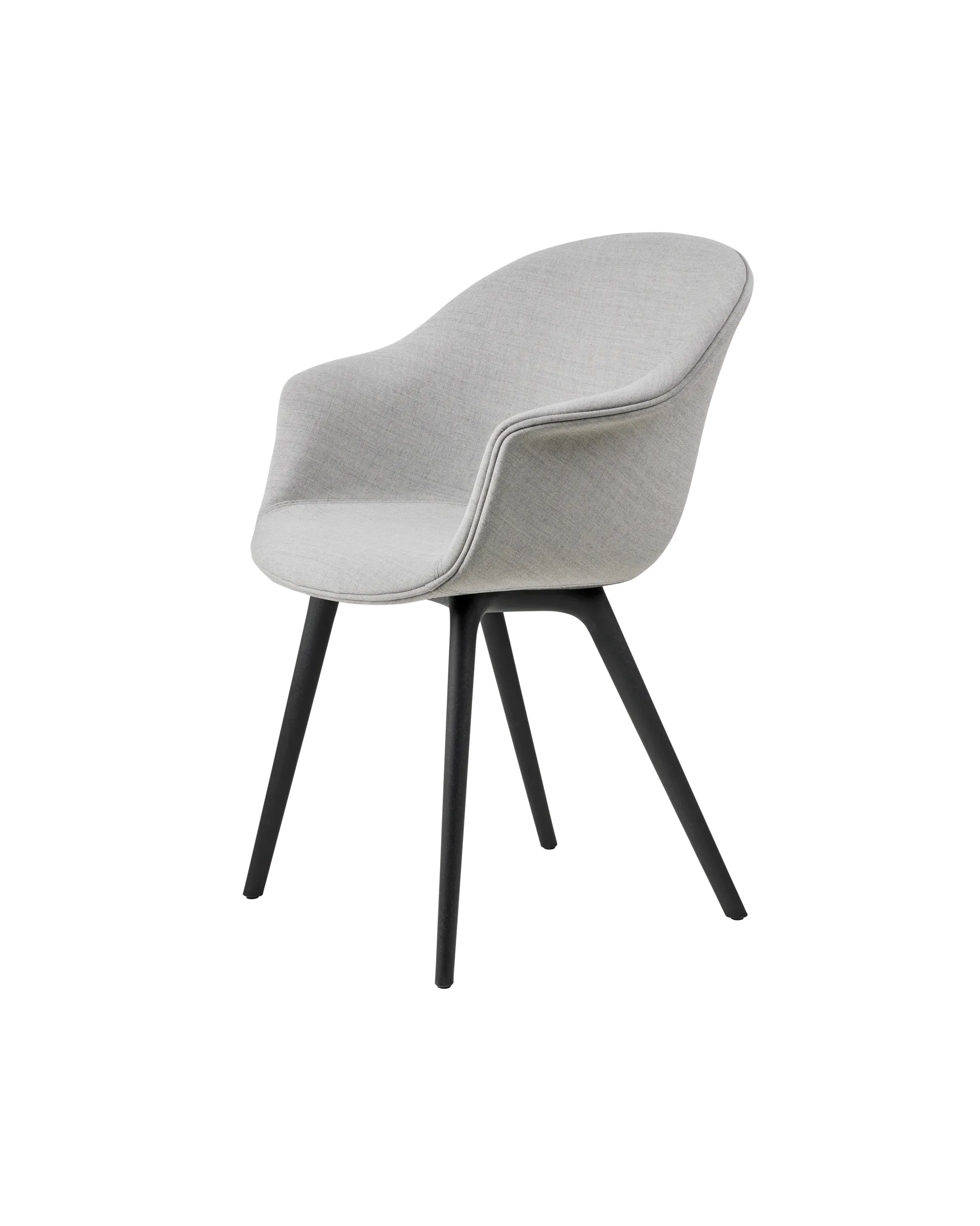 GUBI Bat Dining Chair, Fully Upholstered (Remix 3, Kvadrat (123, Standard), Plastic base, Black)