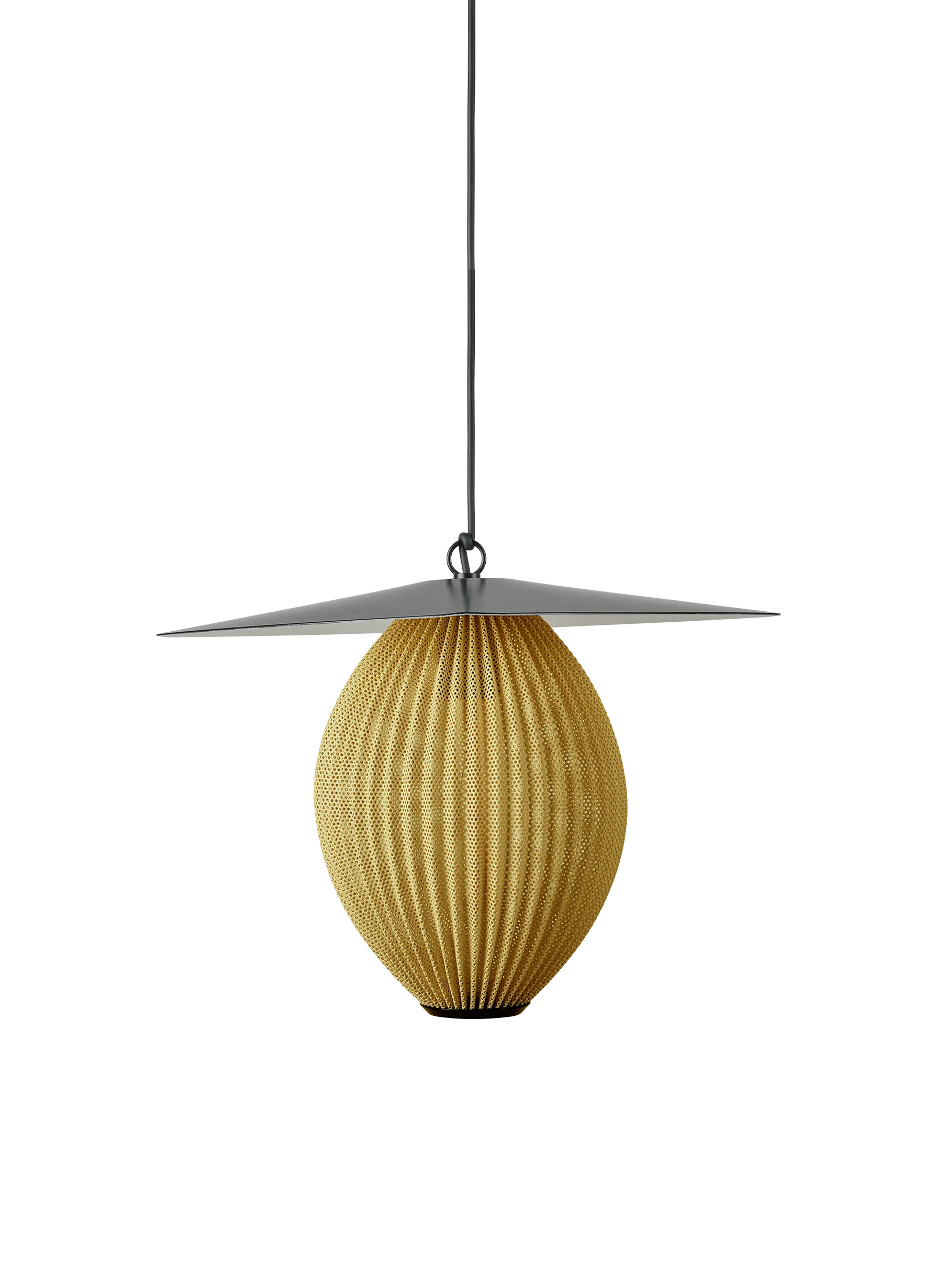 GUBI Satellite Pendant, Outdoor (Mustard Gold Semi Matt, Ø27 x 38,5 cm, EU)