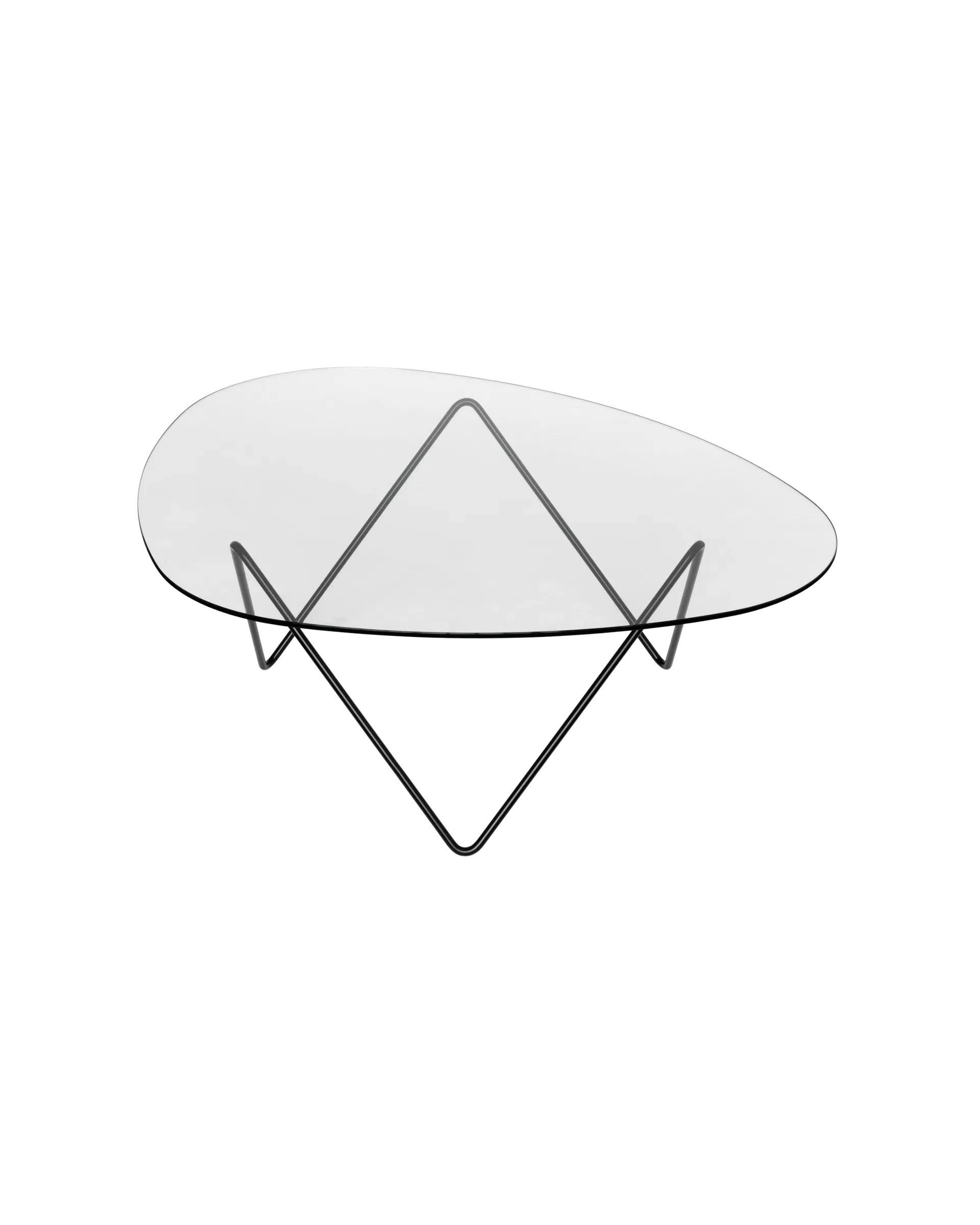 GUBI Pedrera Coffee Table (Black Semi Matt, Transparent Glass)