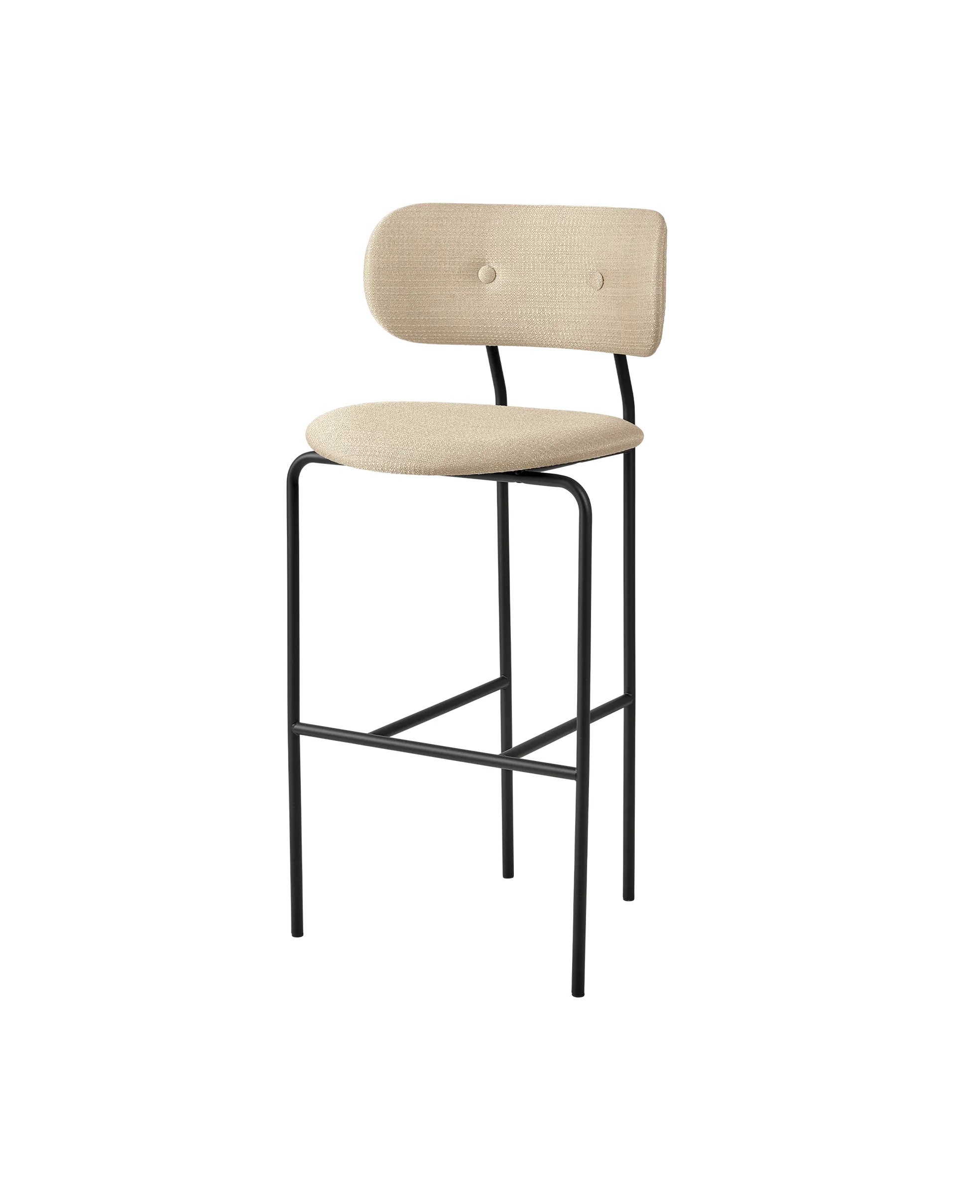 GUBI Coco Bar Chair, Fully Upholstered (Tempt, Gabriel (61168, Standard), Black, Black Semi Matt)