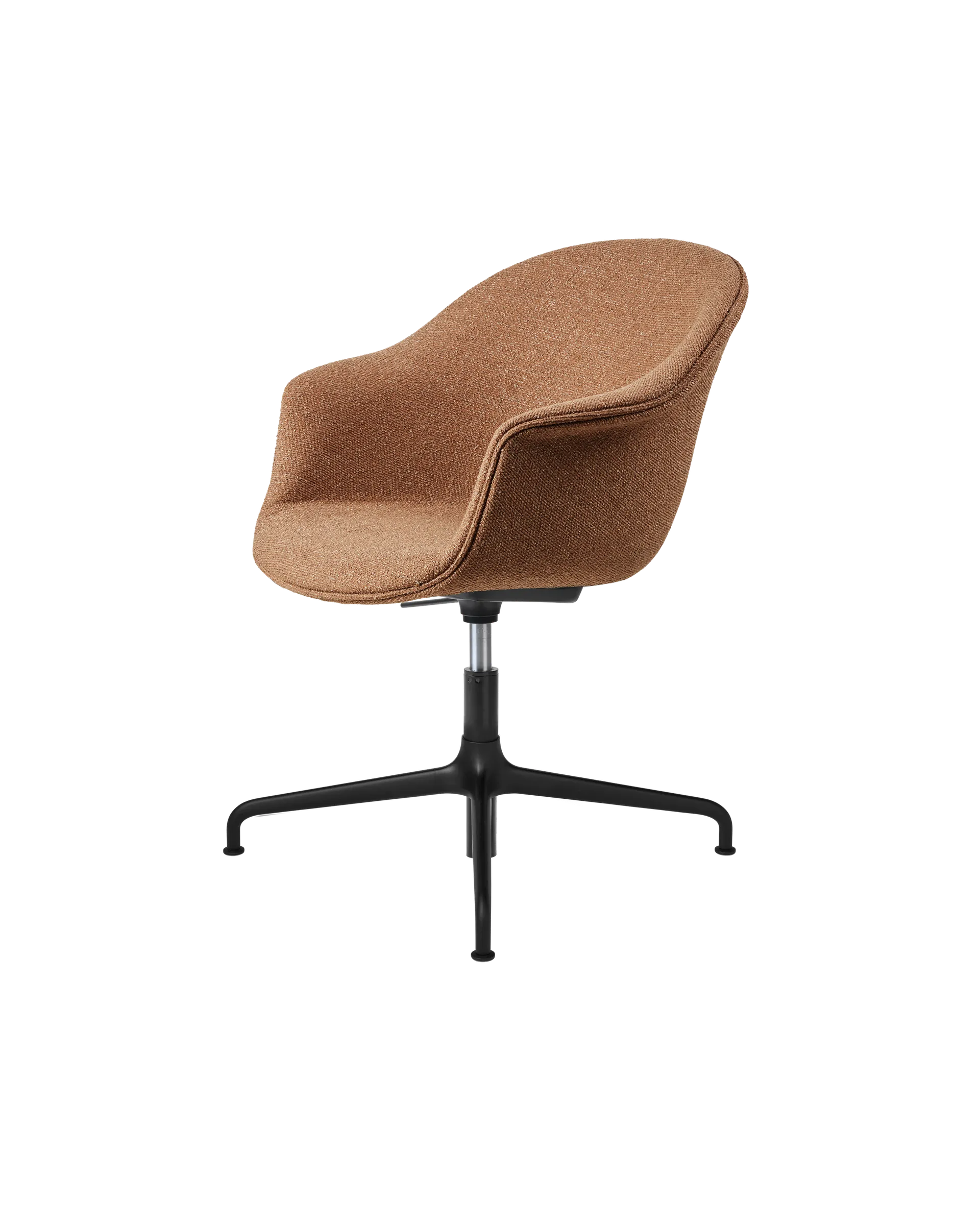 GUBI Bat Meeting Chair, Fully Upholstered (Around Bouclé, Dedar (032, Standard), Height adjustable 4-star base, Black Matt)