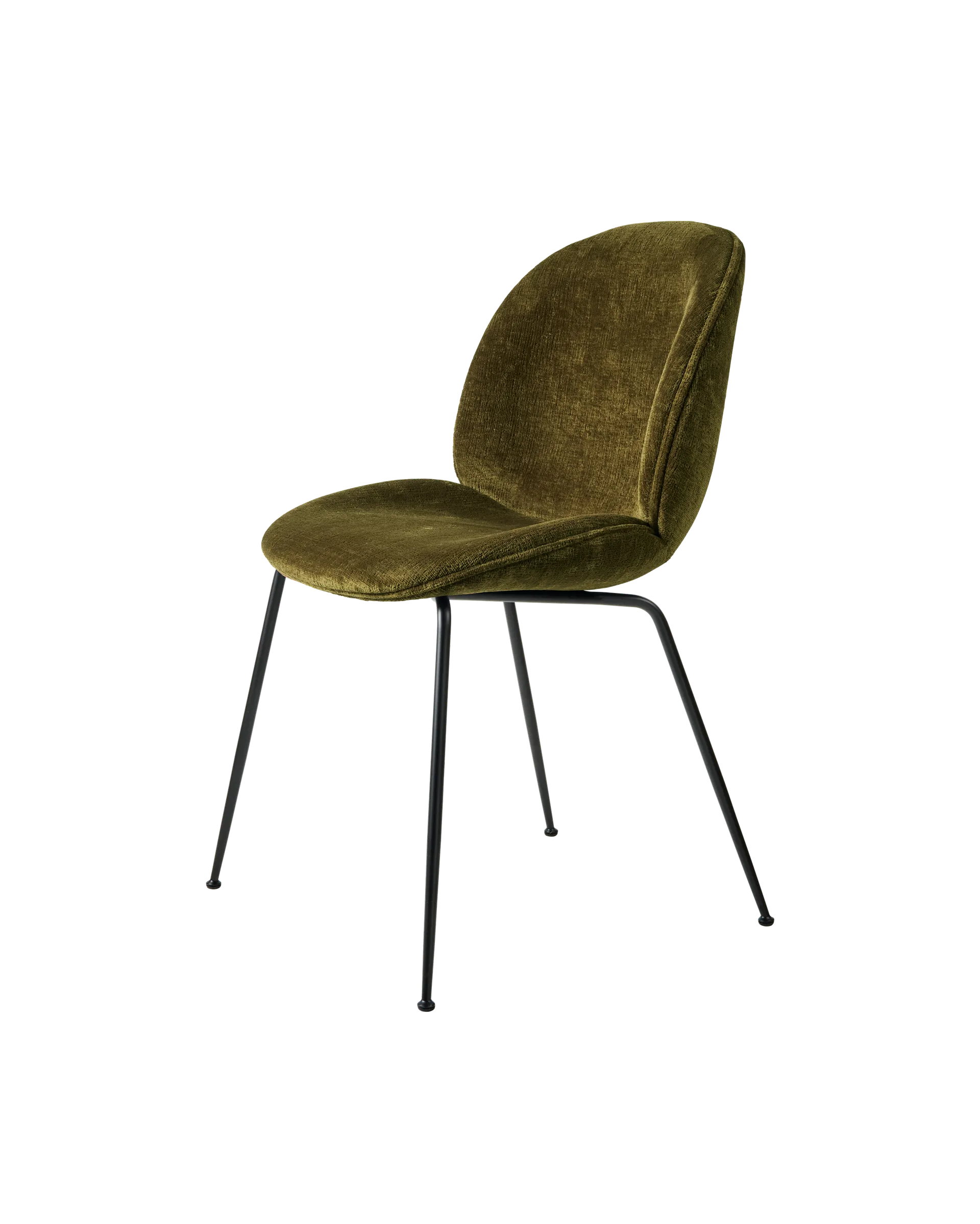 GUBI Beetle Dining Chair, Fully Upholstered (Mumble, Glamour Group (40, Standard), Conic base, Black Matt)