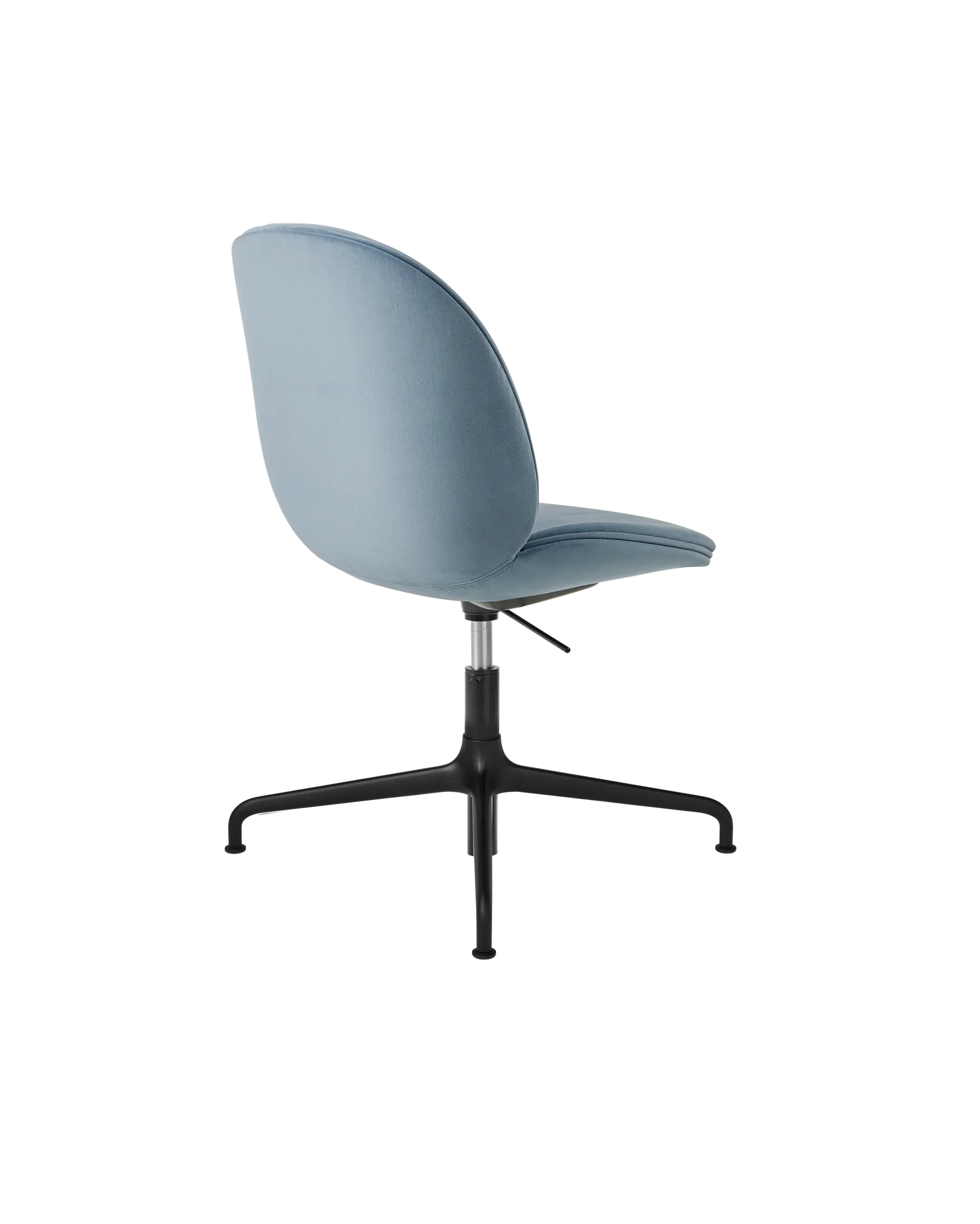 GUBI Beetle Meeting Chair, Fully Upholstered (Sunday, Dedar (002, Standard), Height adjustable 4-star base, Black Matt)
