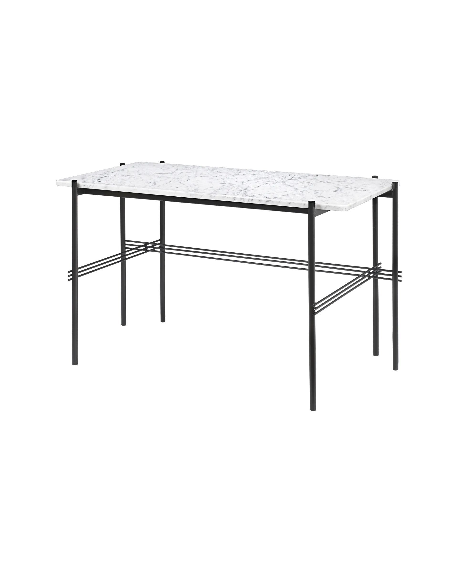 GUBI TS Desk (Black base, White Carrara Marble, 120 x 60 cm)