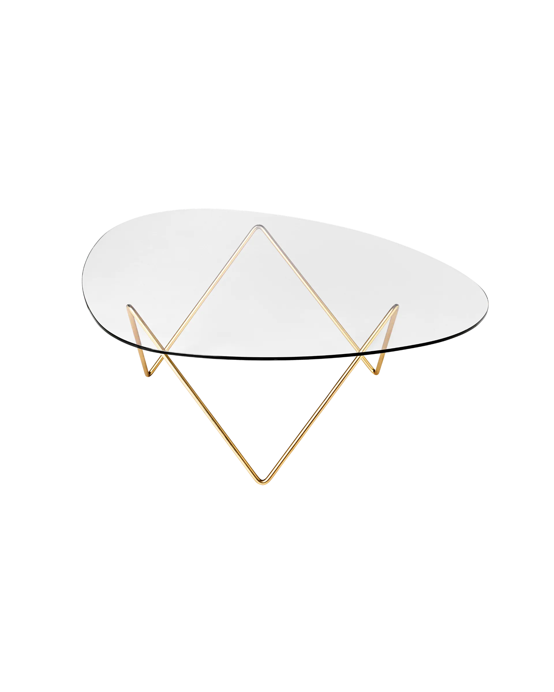 GUBI Pedrera Coffee Table (Brass Semi Matt, Transparent Glass)