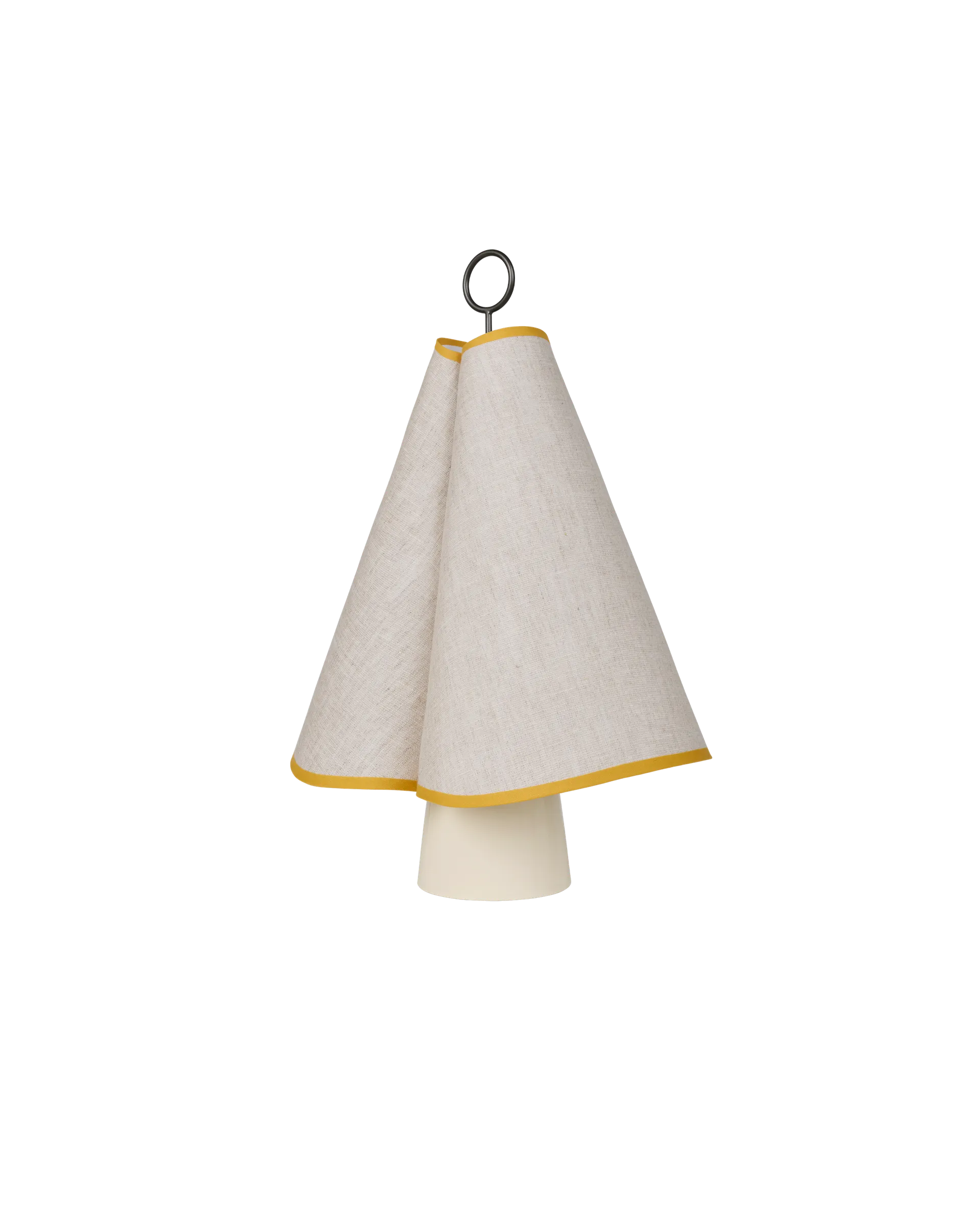 GUBI Hornbæk Portable Lamp (Canvas, Poppy Yellow, White Ceramic)