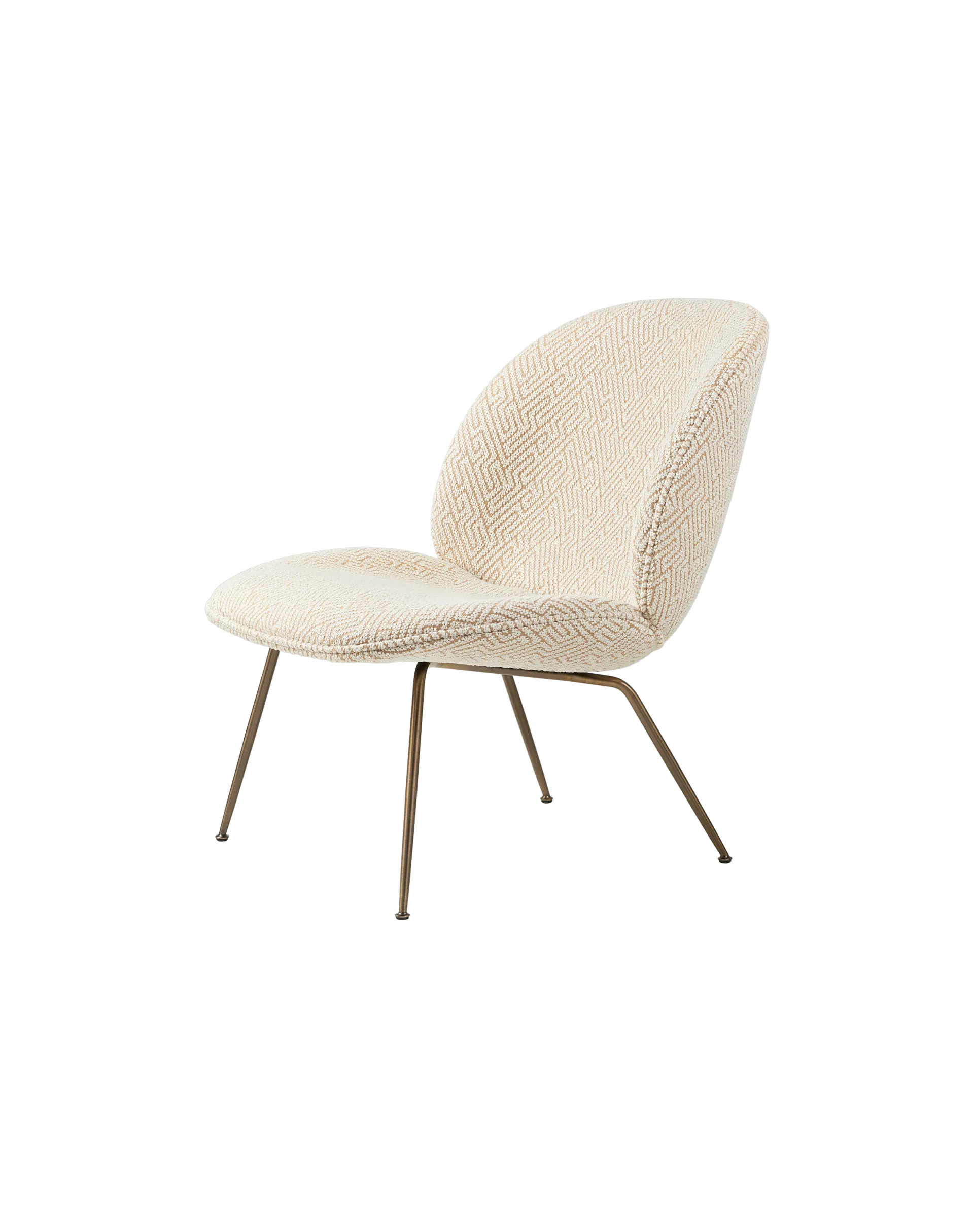 GUBI Beetle Lounge Chair (Dora Boucle, Enzo Degli Angiuoni (0002, Standard), Antique Brass)