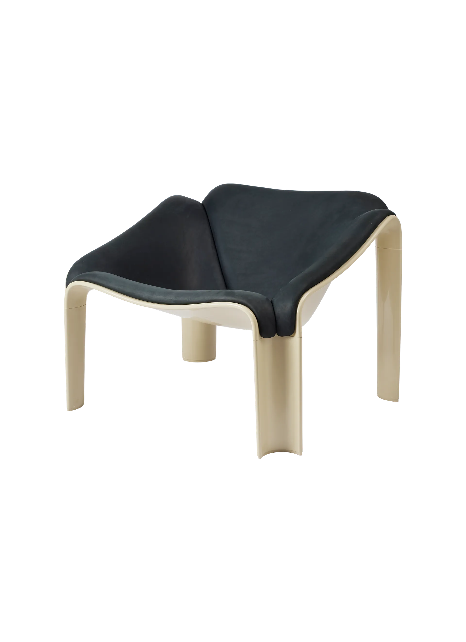 GUBI F300 Lounge Chair (Dunes, Sørensen Leather (21003, Standard), Pastel Green)