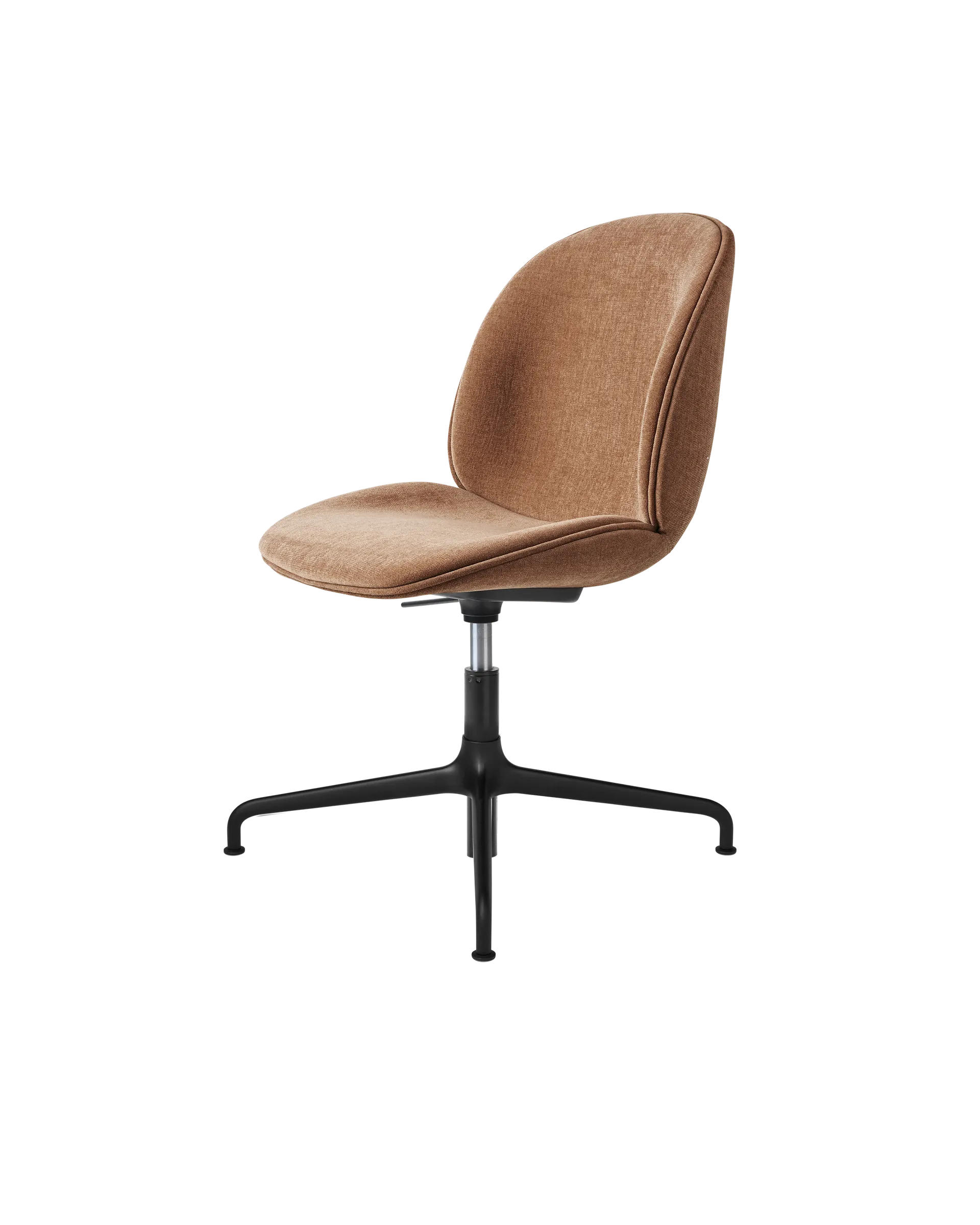 GUBI Beetle Meeting Chair, Fully Upholstered (Belsuede Special FR, Dedar (132, Standard), Height adjustable 4-star base, Black Matt)