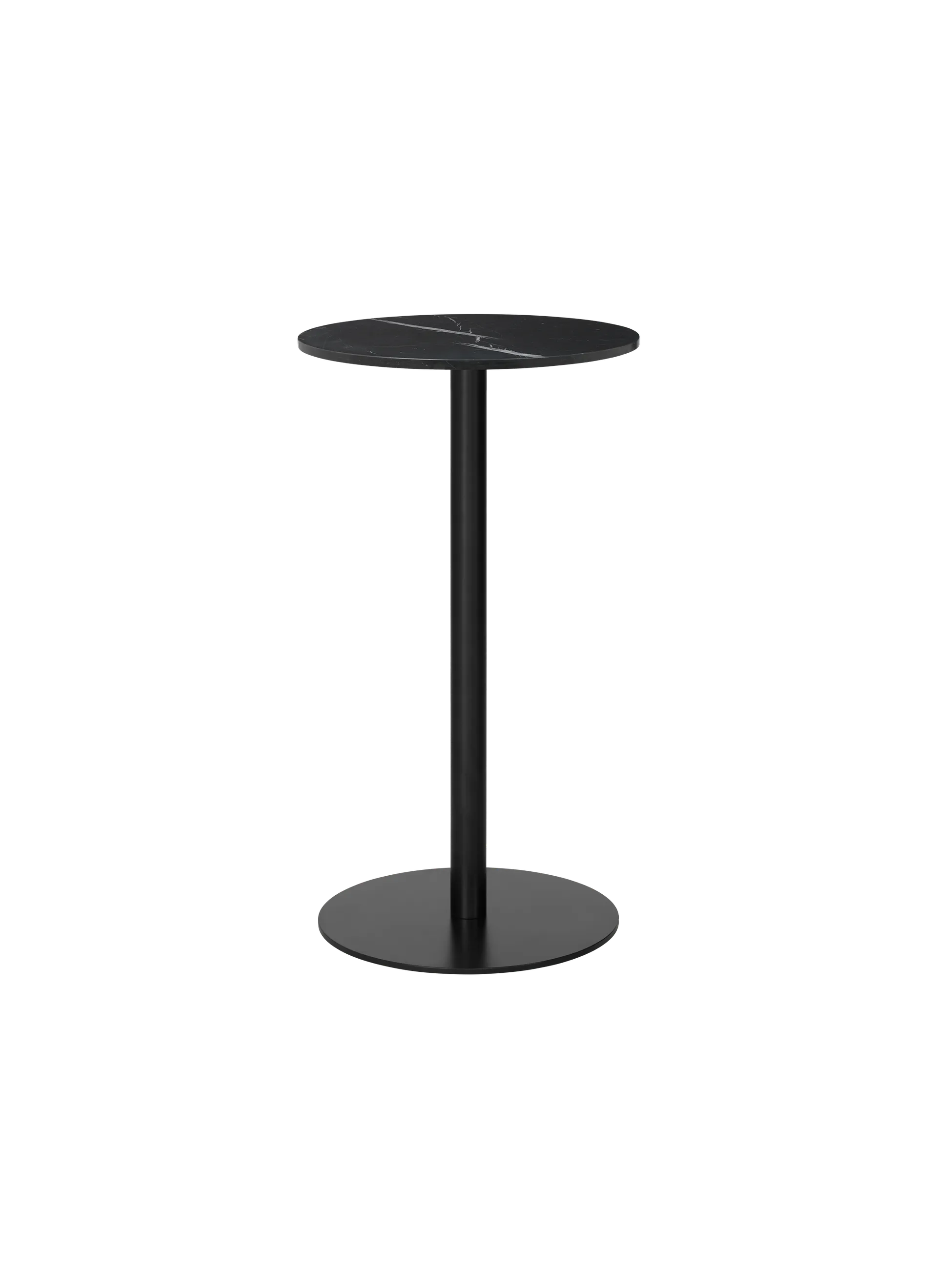 GUBI GUBI 1.0 Bar Table, Round (Black Marquina Marble, Black base, 60)