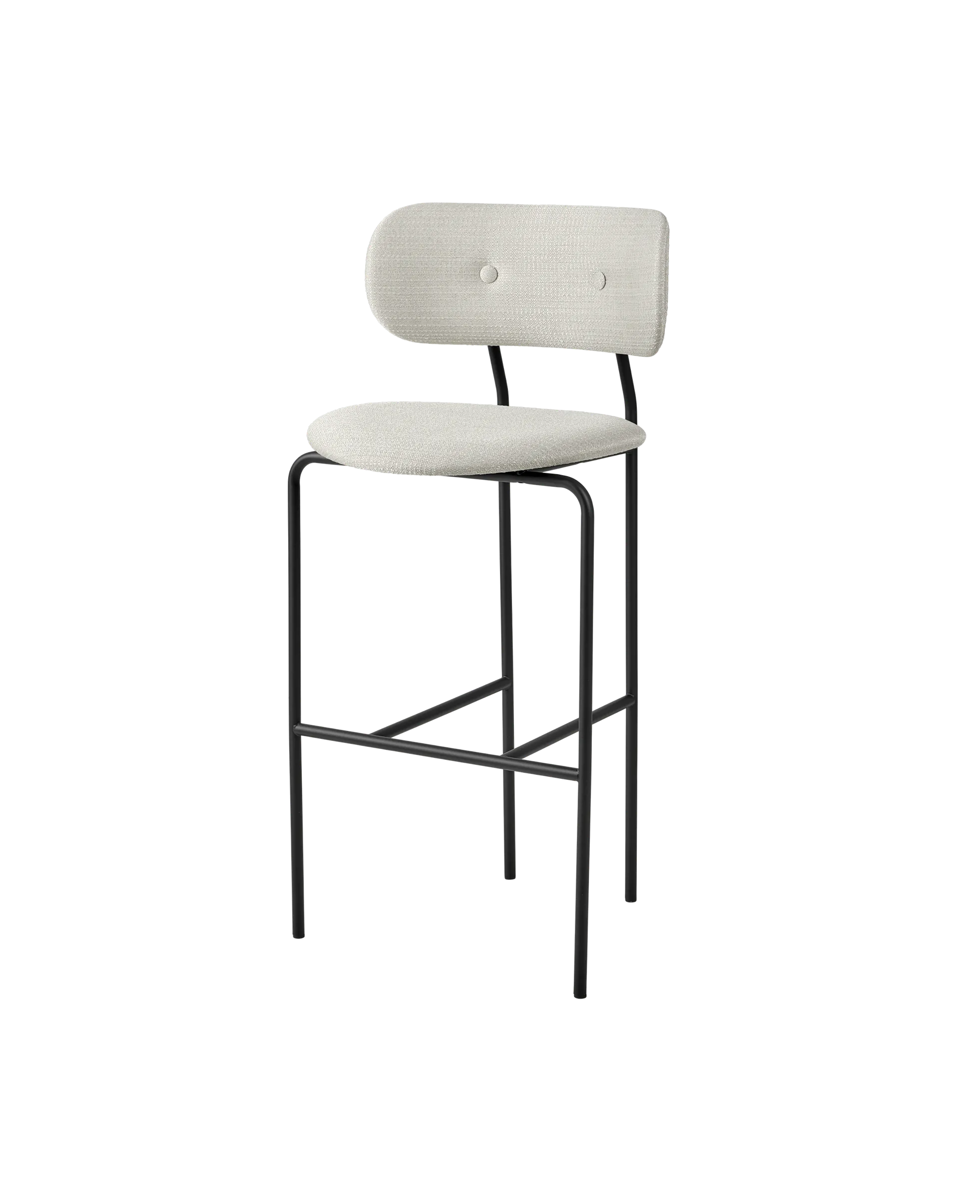 GUBI Coco Bar Chair, Fully Upholstered (Eero Special FR, Dedar (106, Standard), Black, Black Semi Matt)