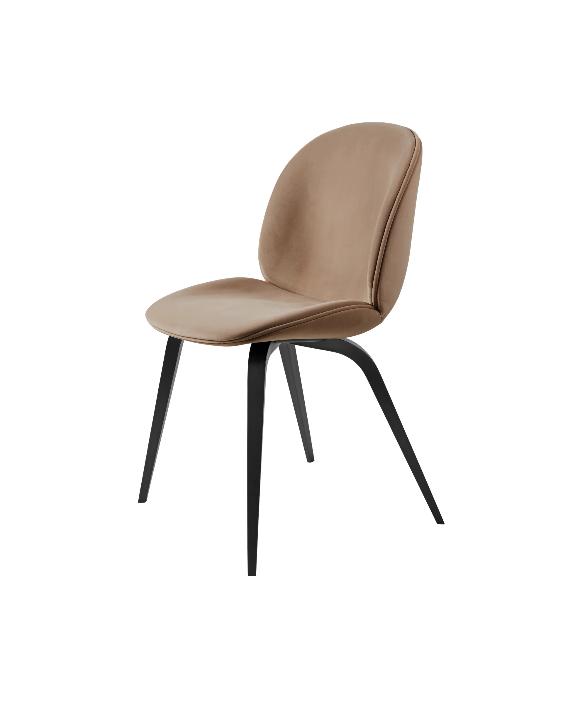 GUBI Beetle Dining Chair, Fully Upholstered (Sunday, Dedar (034, Standard), Wood base, Black Stained Beech)