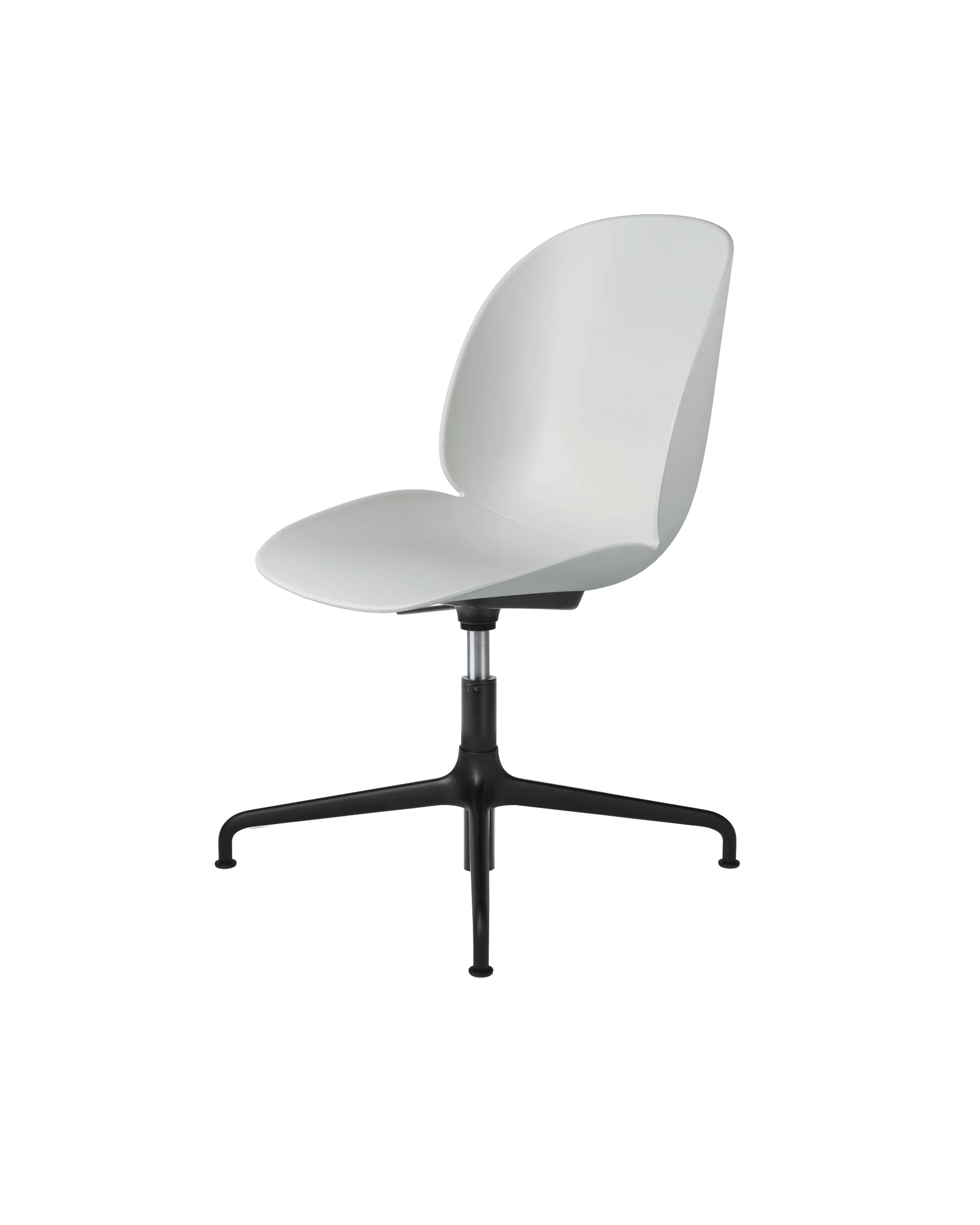 GUBI Beetle Meeting Chair, Un-Upholstered (Lunar Gray, Height adjustable 4-star base)