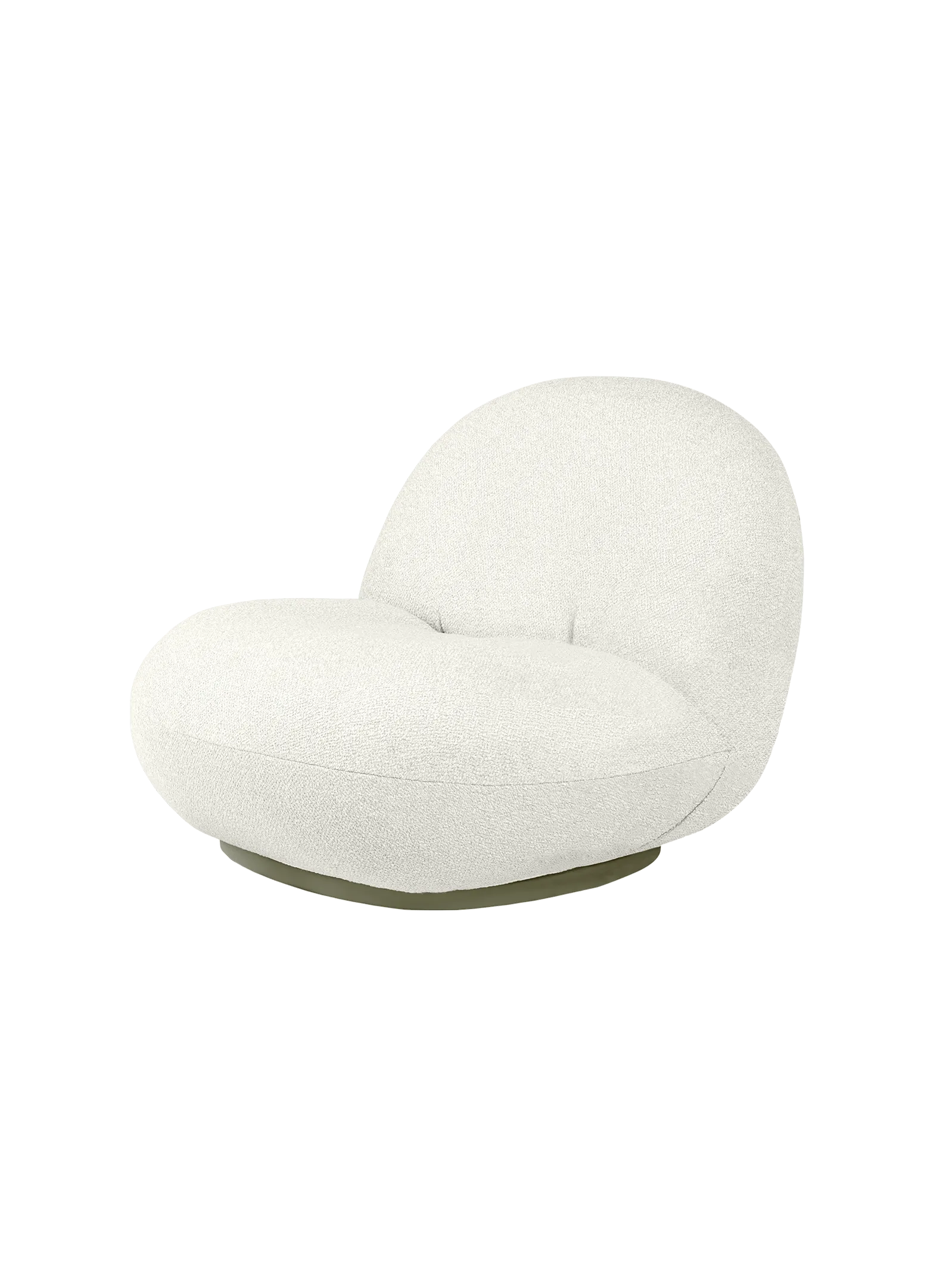 GUBI Pacha Lounge Chair, Outdoor (Libera, Dedar (002, Standard), Moss Gray, Swivel)