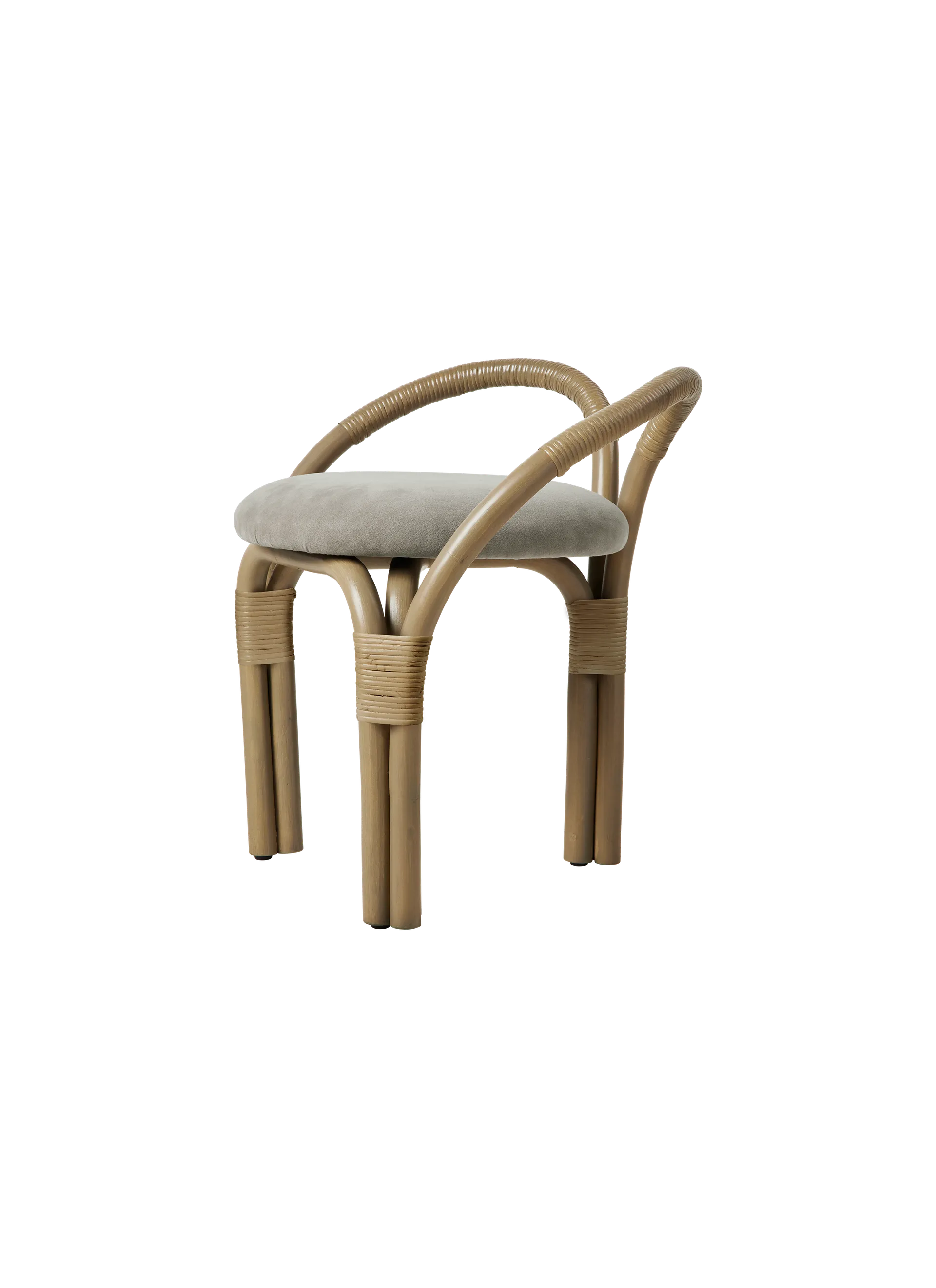 GUBI Bistra Stool (Fustagno, GUBI (003, Standard), Olive Stained Rattan)