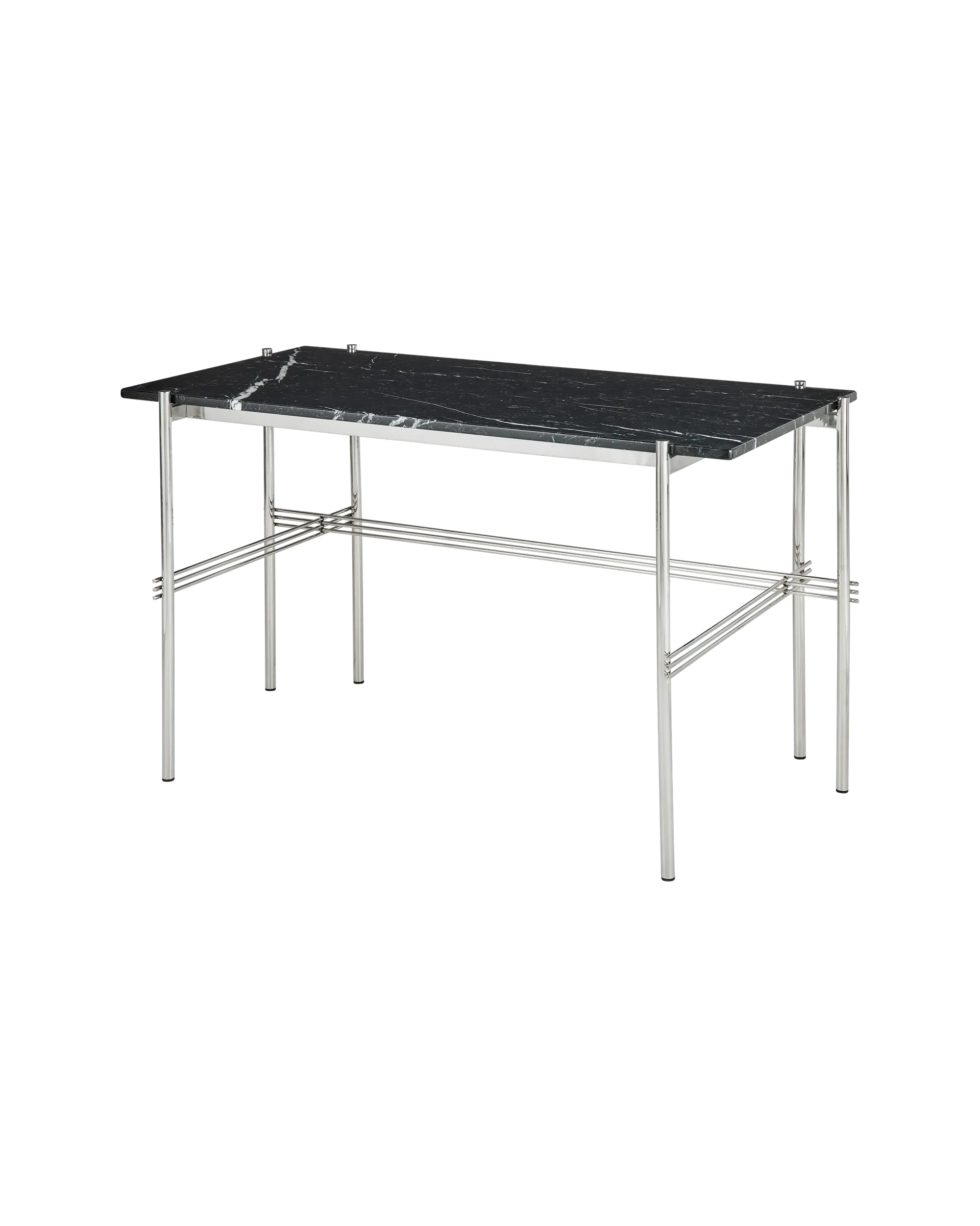 GUBI TS Desk (Polished Steel, Black Marquina Marble, 120 x 60 cm)