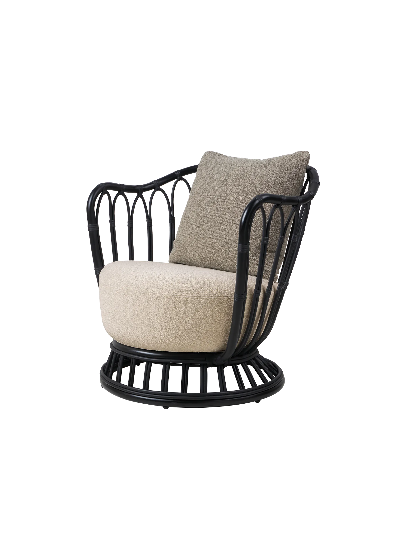 GUBI Grace Lounge Chair, Outdoor (Lorkey, Limonta (43, Standard), Black, Lorkey, Limonta (41, Standard))