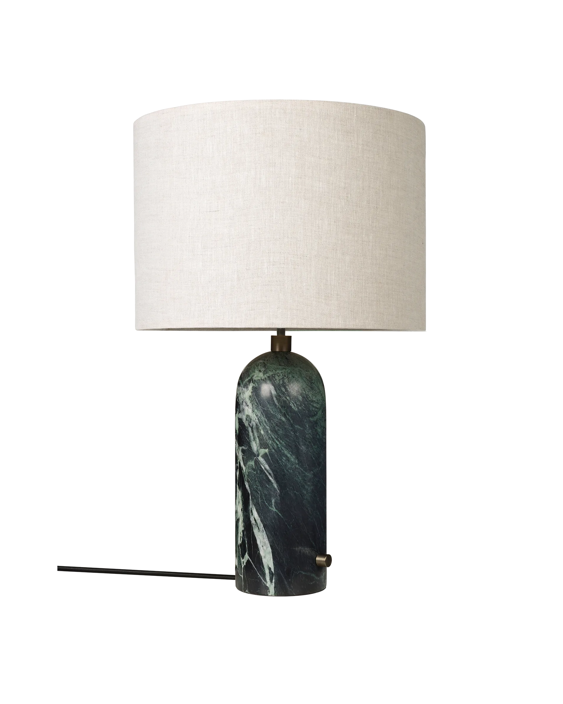 GUBI Gravity Table Lamp (Emerald Marble, Canvas shade, 65 cm, UK)