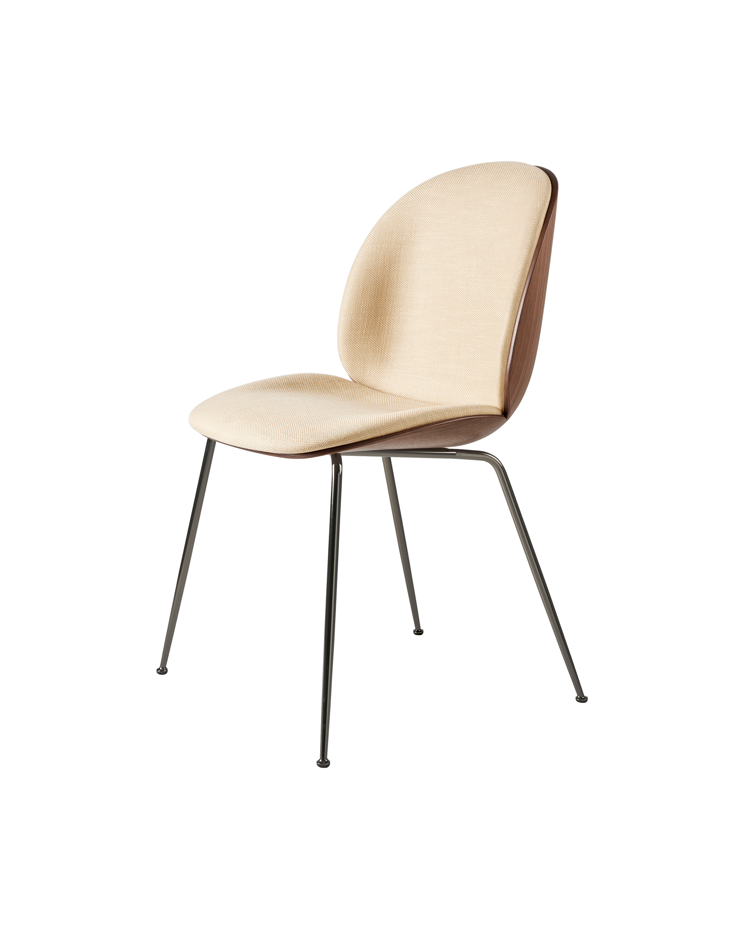 GUBI Beetle Dining Chair, 3D Veneer & Front Upholstered