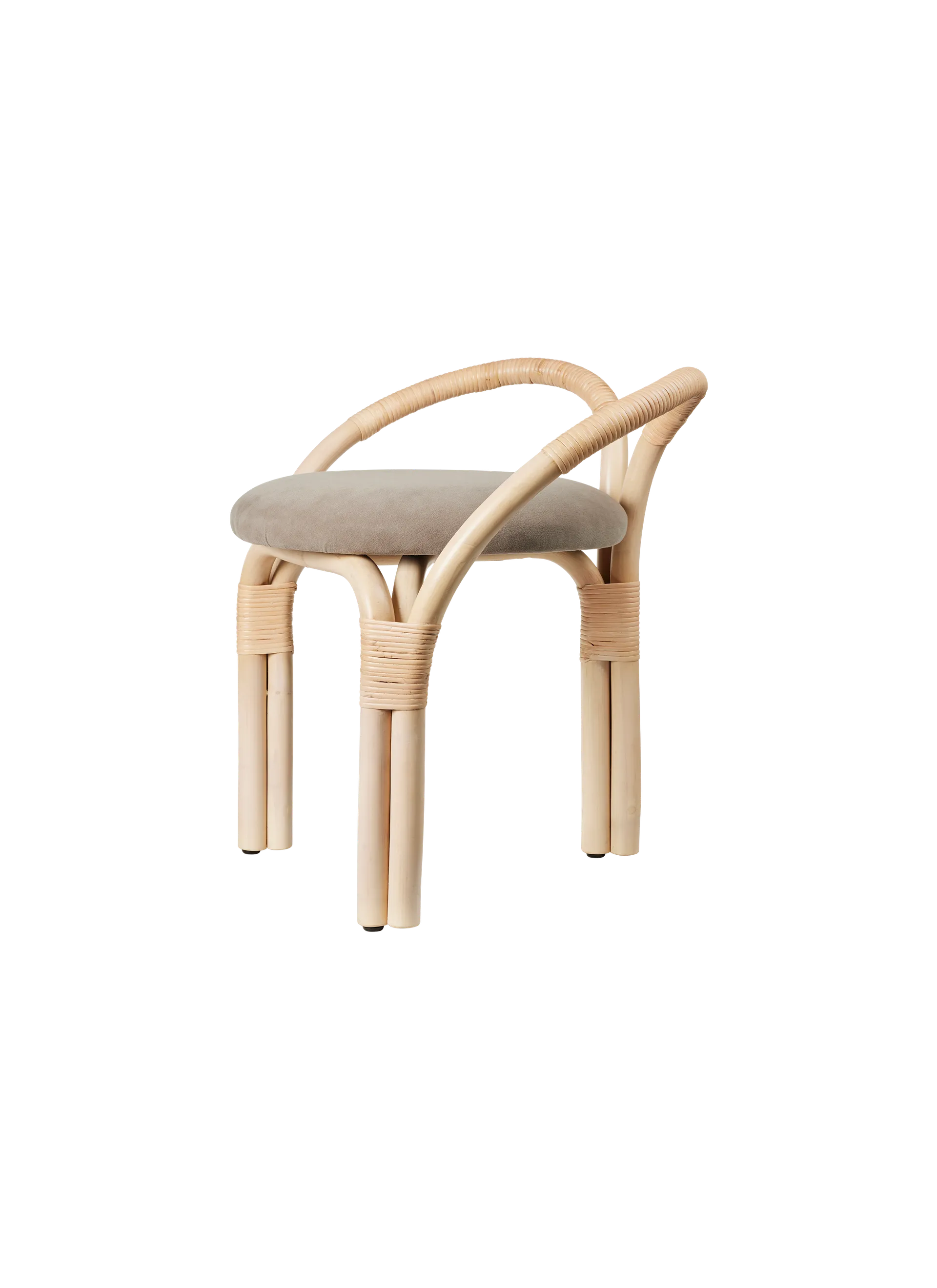 GUBI Bistra Stool (Fustagno, GUBI (002, Standard), Natural Lacquered Rattan)