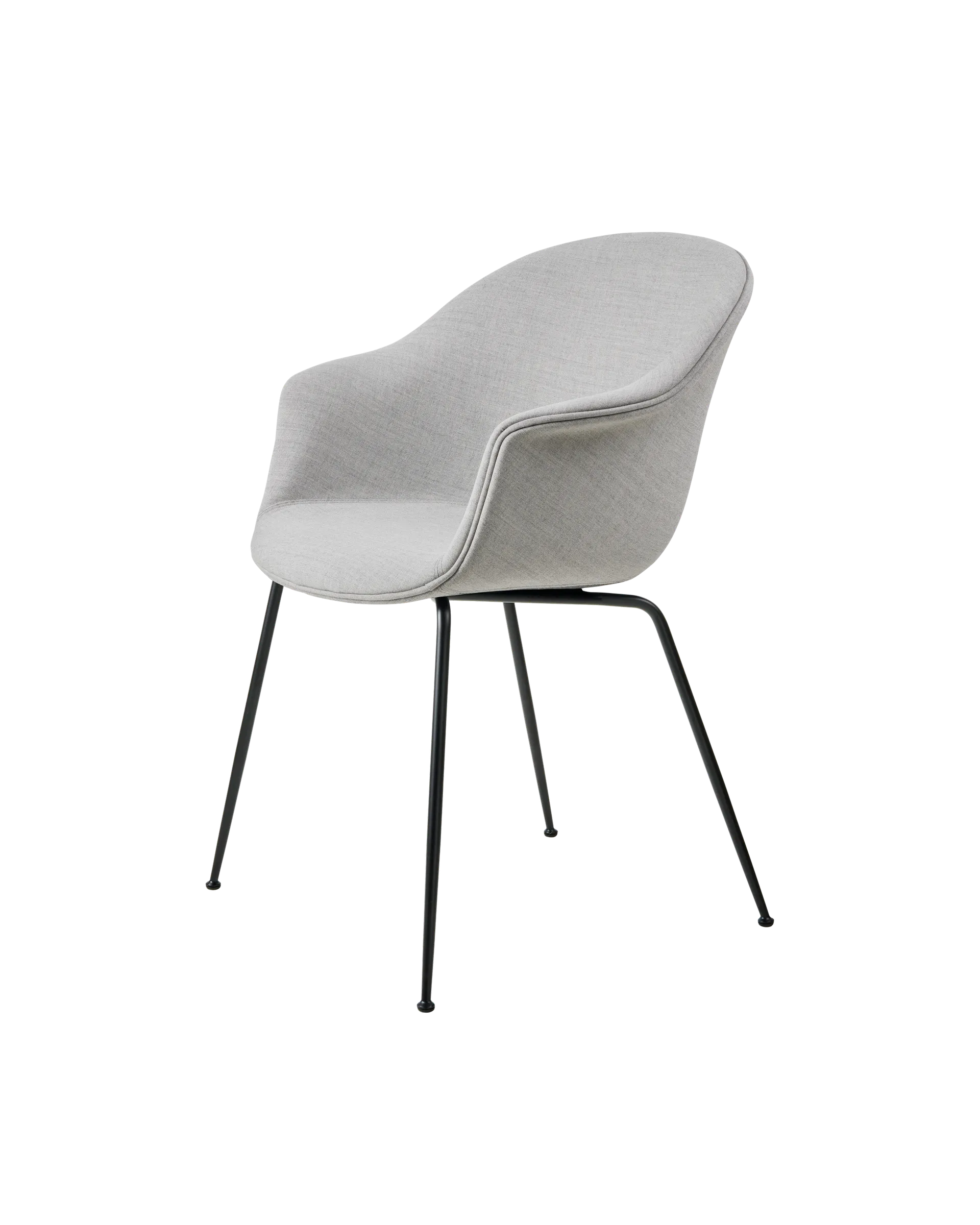 GUBI Bat Dining Chair, Fully Upholstered (Remix 3, Kvadrat (123, Standard), Conic base, Black)