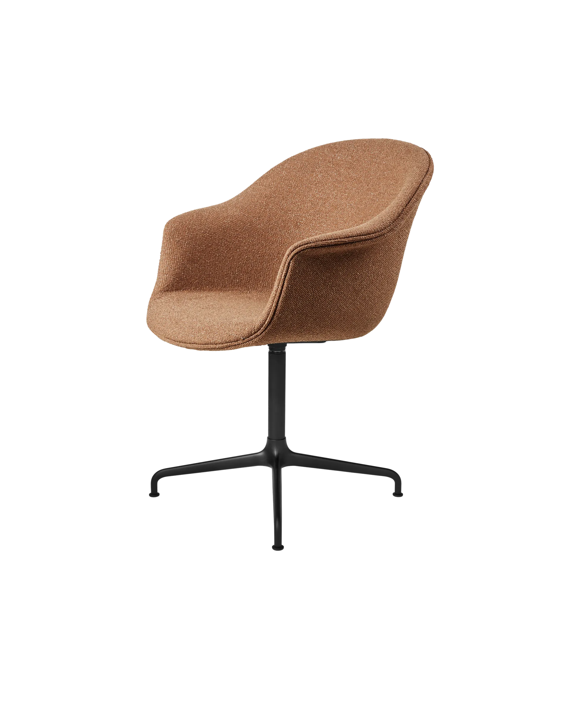 GUBI Bat Meeting Chair, Fully Upholstered (Around Bouclé, Dedar (032, Standard), 4-star base, Black Matt)