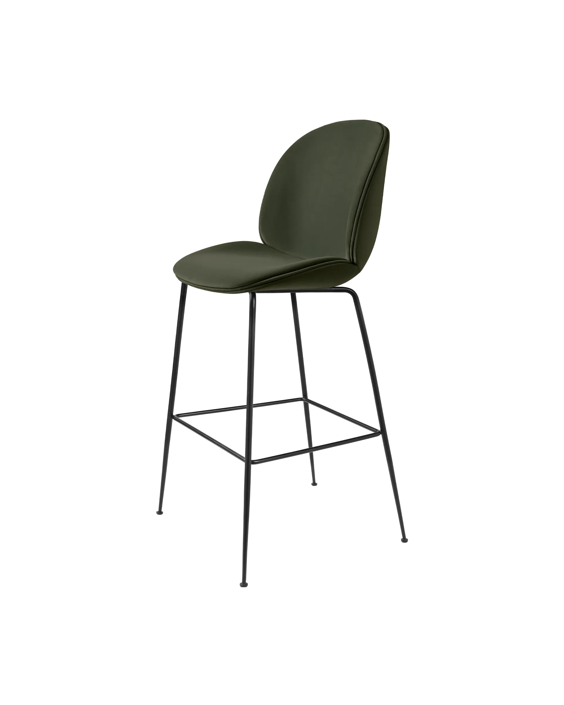 GUBI Beetle Bar Chair, Fully Upholstered (Sunday, Dedar (018, Standard), Conic base, Black Matt)