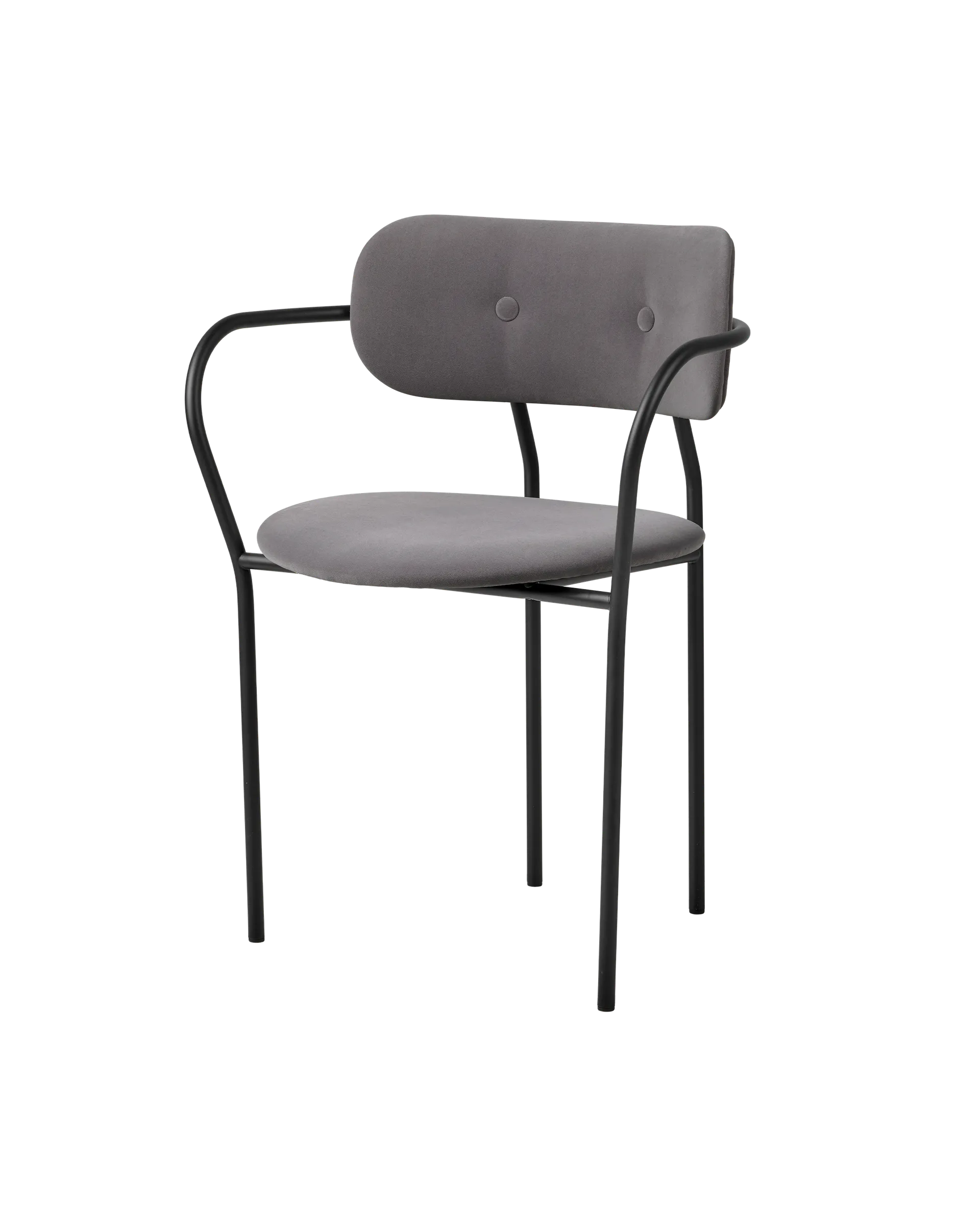 GUBI Coco Dining Armchair, Fully Upholstered (Sunday, Dedar (025, Standard), Black, Black Matt)