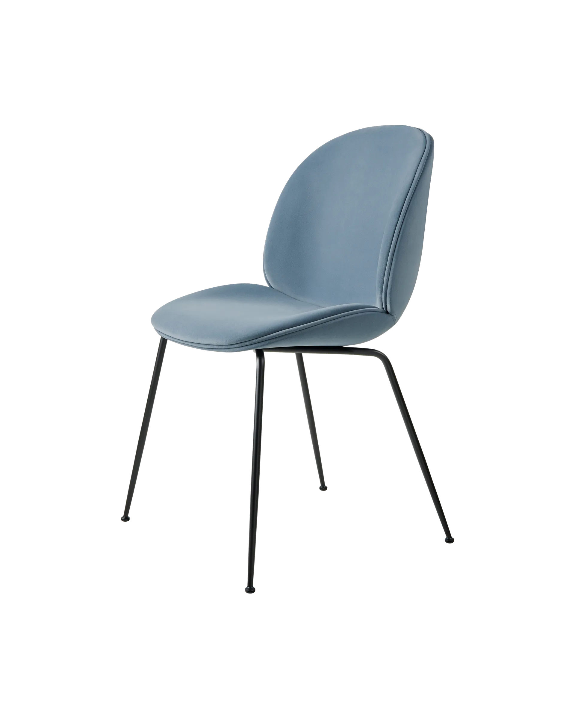 GUBI Beetle Dining Chair, Fully Upholstered (Sunday, Dedar (002, Standard), Conic base, Black Matt)