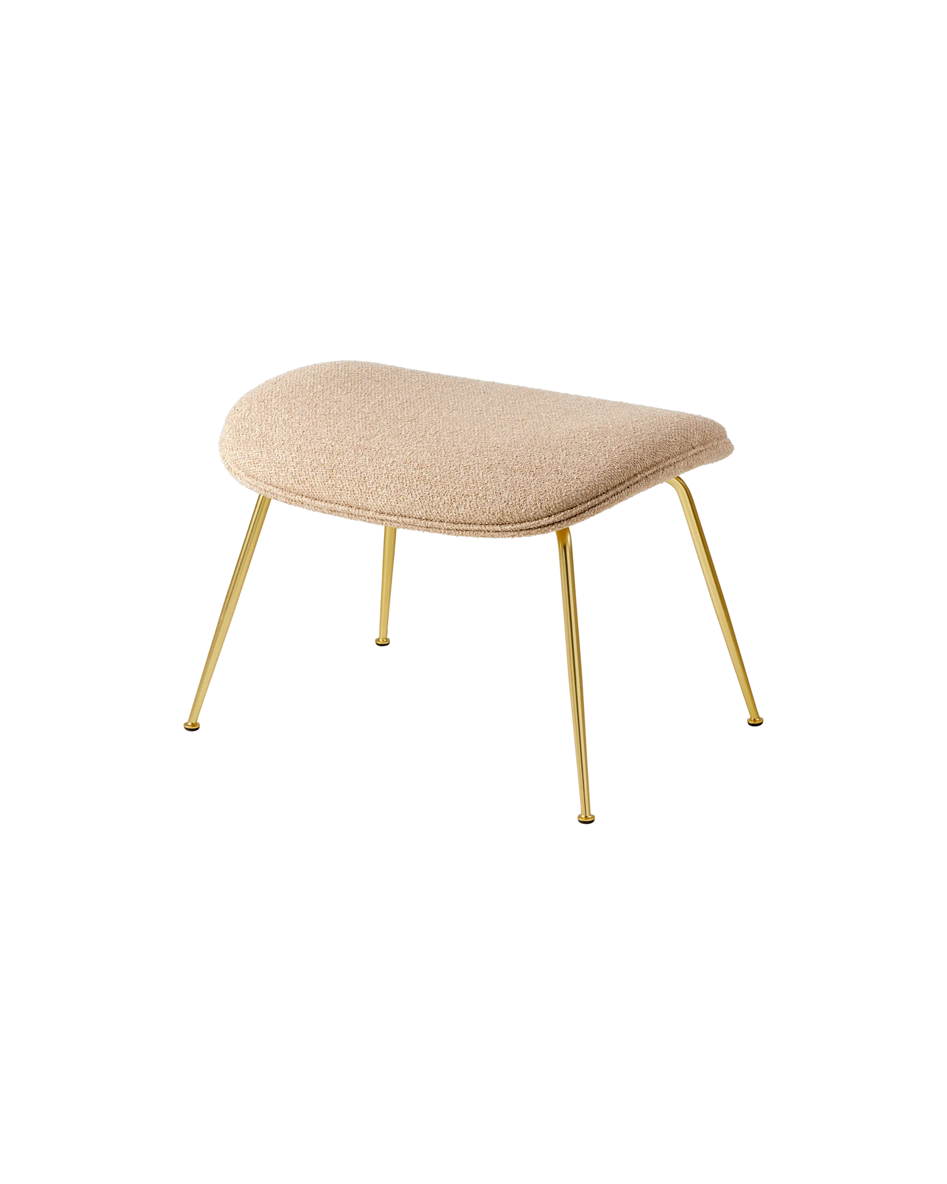 GUBI Beetle Ottoman (Around Bouclé, Dedar (004, Standard), Brass Semi Matt)