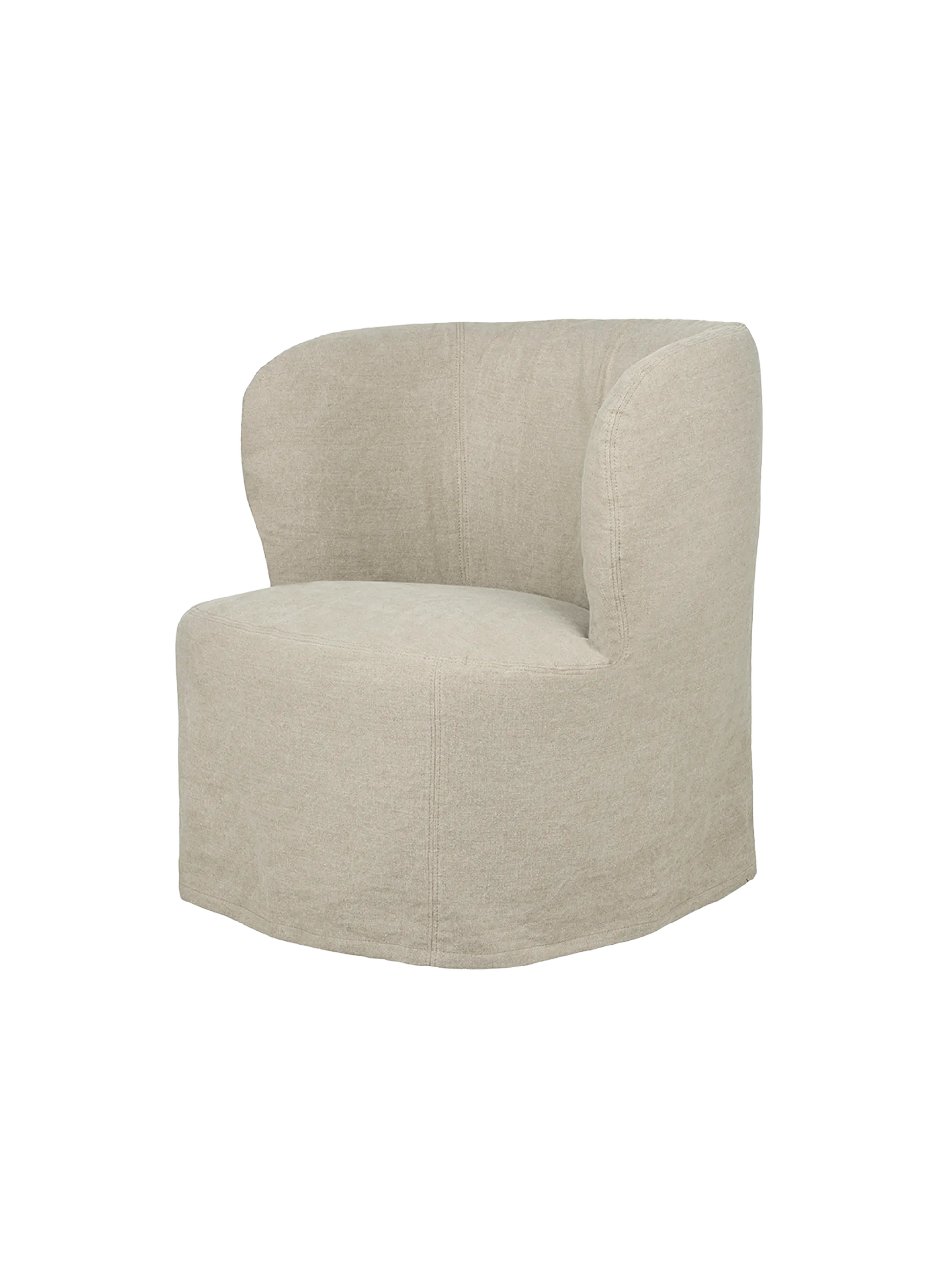 GUBI Stay Lounge Chair with Slipcover (Linen, GUBI (0023, Standard), Small (70x76x70))