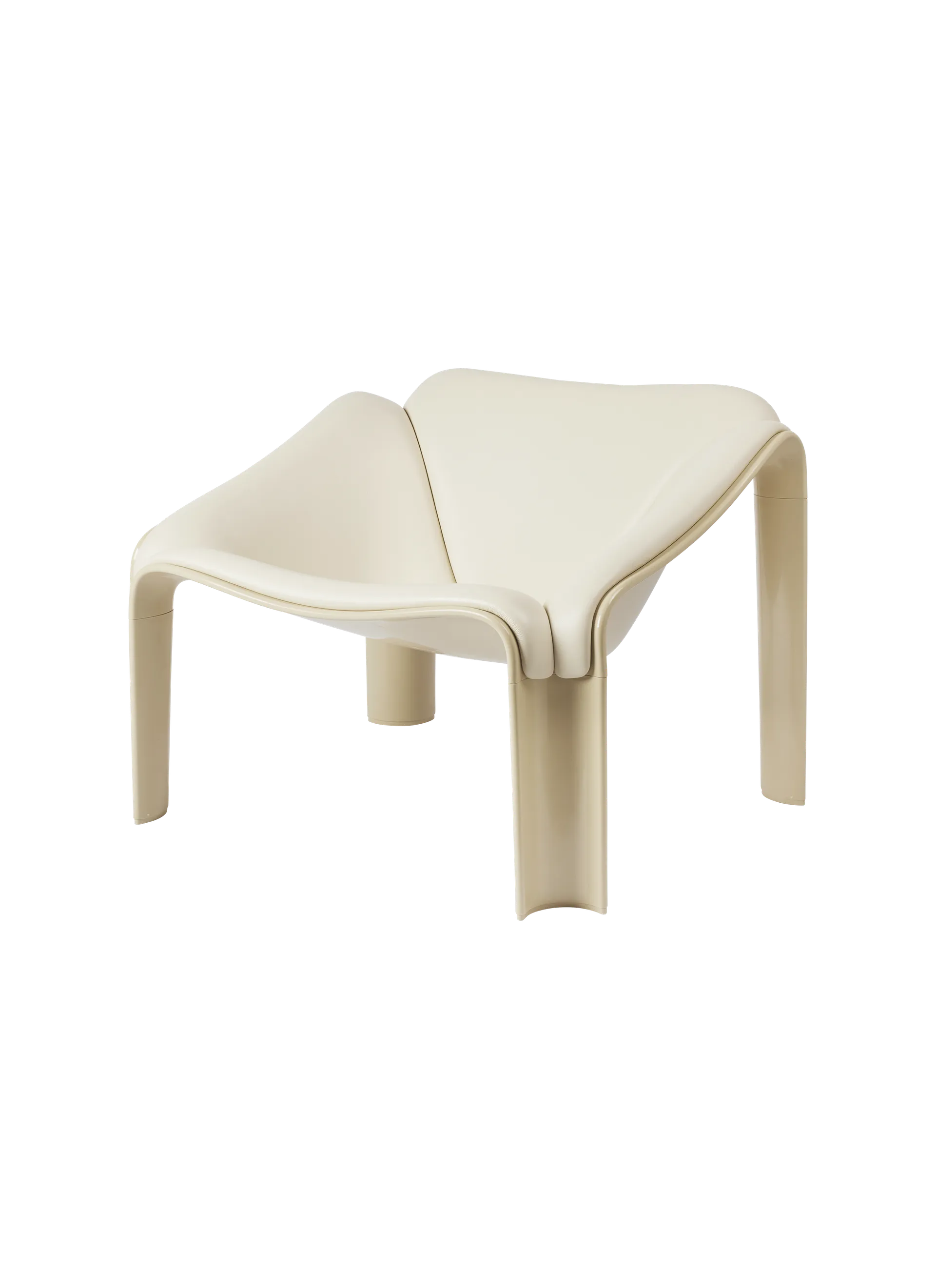 GUBI F300 Lounge Chair (Smooth Leather - GUBI (Cream), Pastel Green)