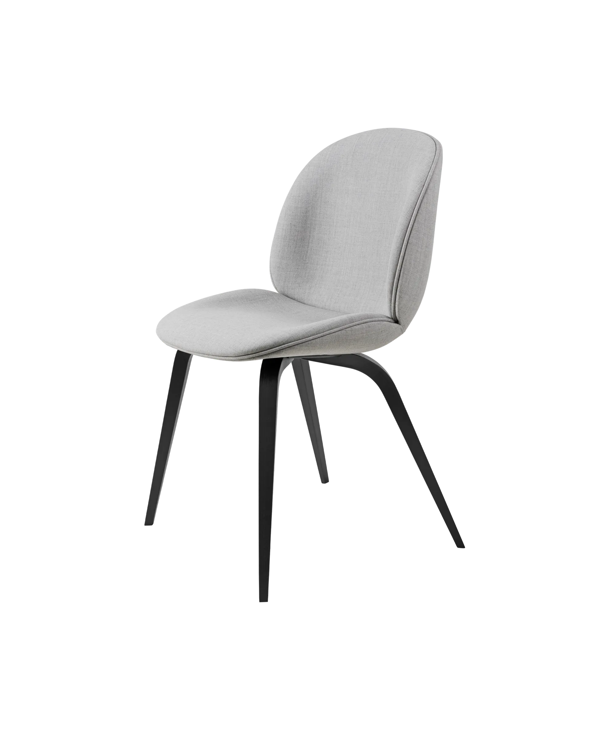 GUBI Beetle Dining Chair, Fully Upholstered (Remix 3, Kvadrat (123, Standard), Wood base, Black Stained Beech)