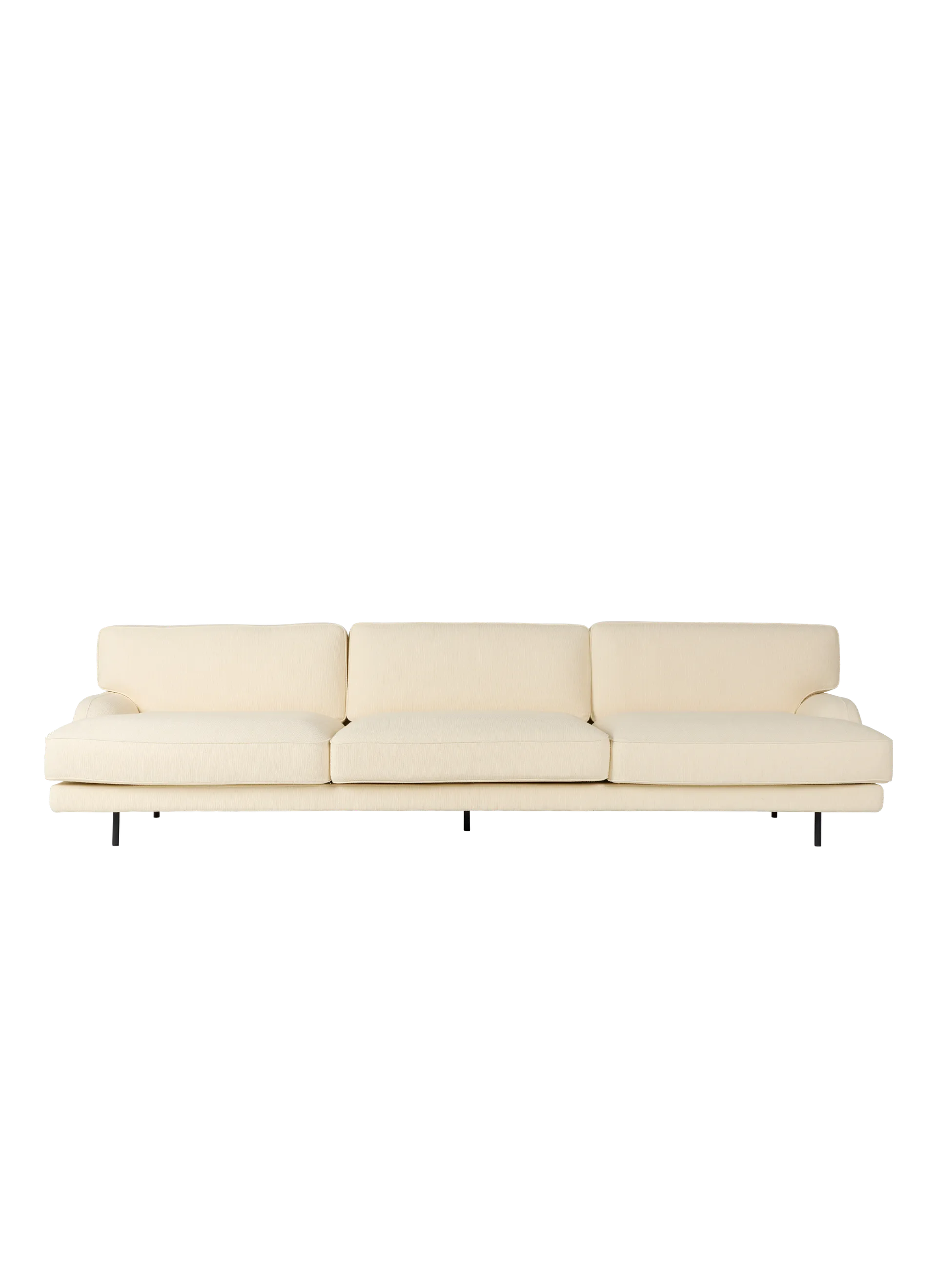 GUBI Flaneur Sofa (Bouclé, GUBI (001, Standard), 3 seater, Black Matt)