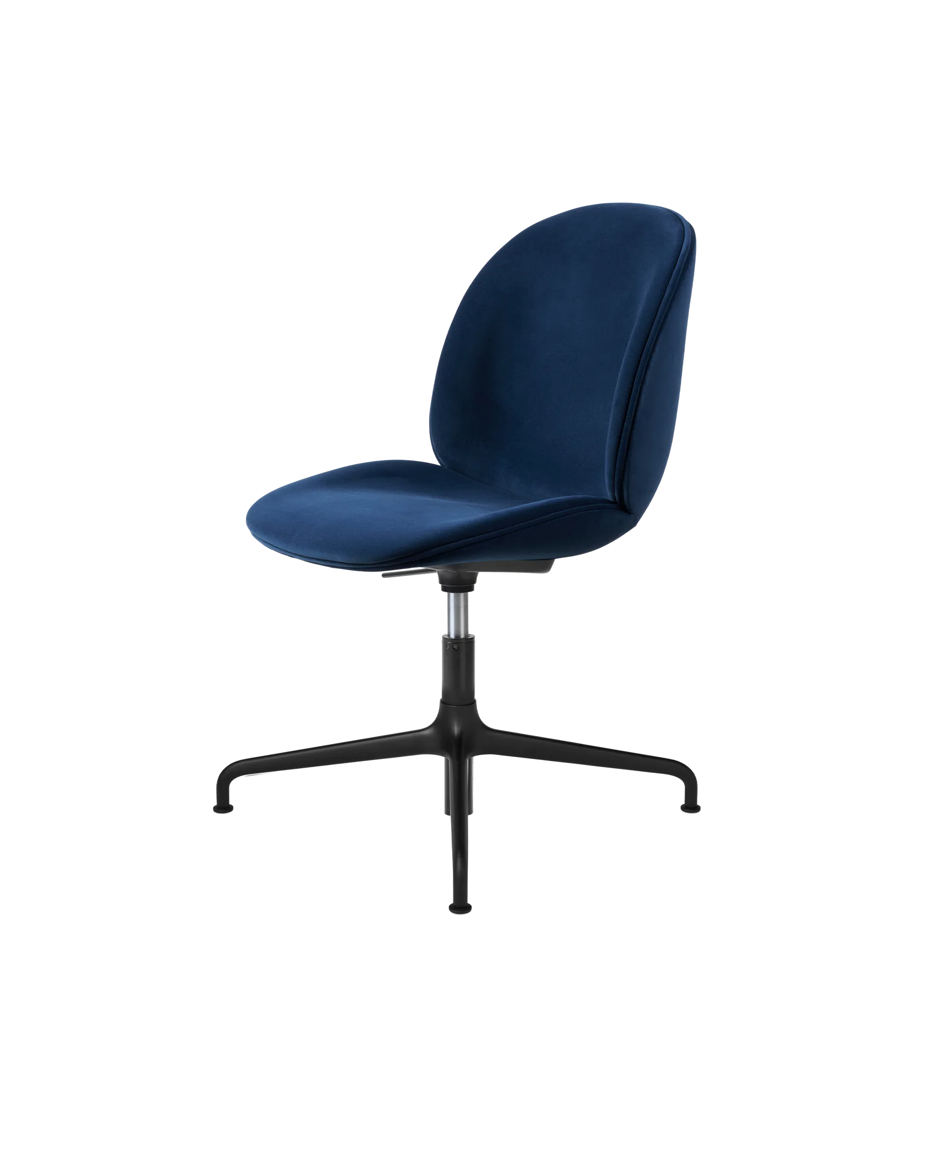 GUBI Beetle Meeting Chair, Fully Upholstered (Sunday, Dedar (003, Standard), Height adjustable 4-star base, Black Matt)