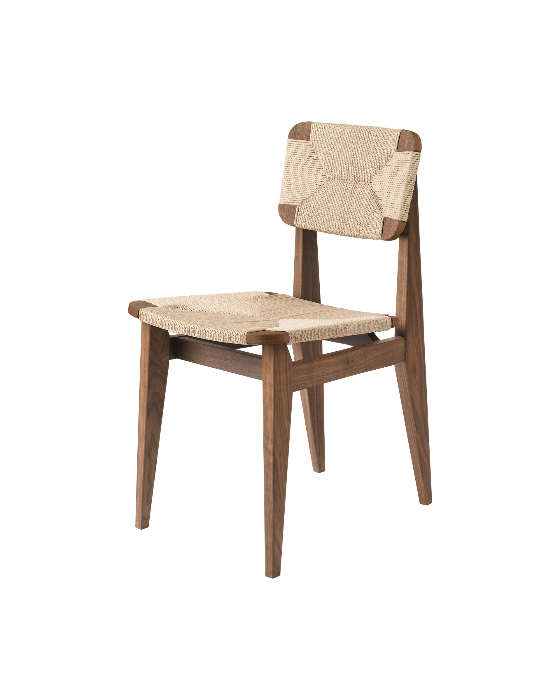 GUBI C-Chair Dining Chair (American Walnut Oiled, Paper Cord)