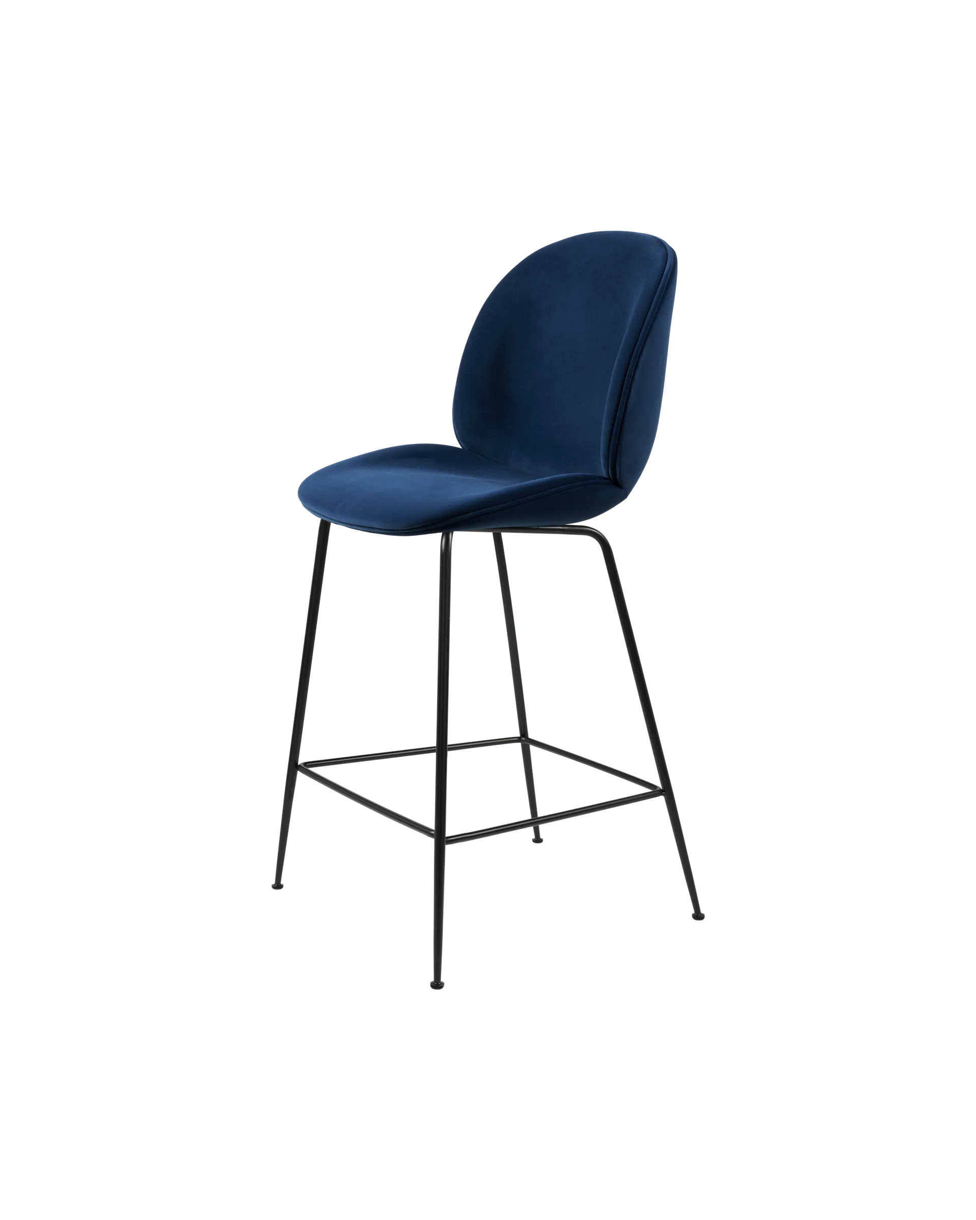 GUBI Beetle Counter Chair, Fully Upholstered (Sunday, Dedar (003, Standard), Conic base, Black Matt)