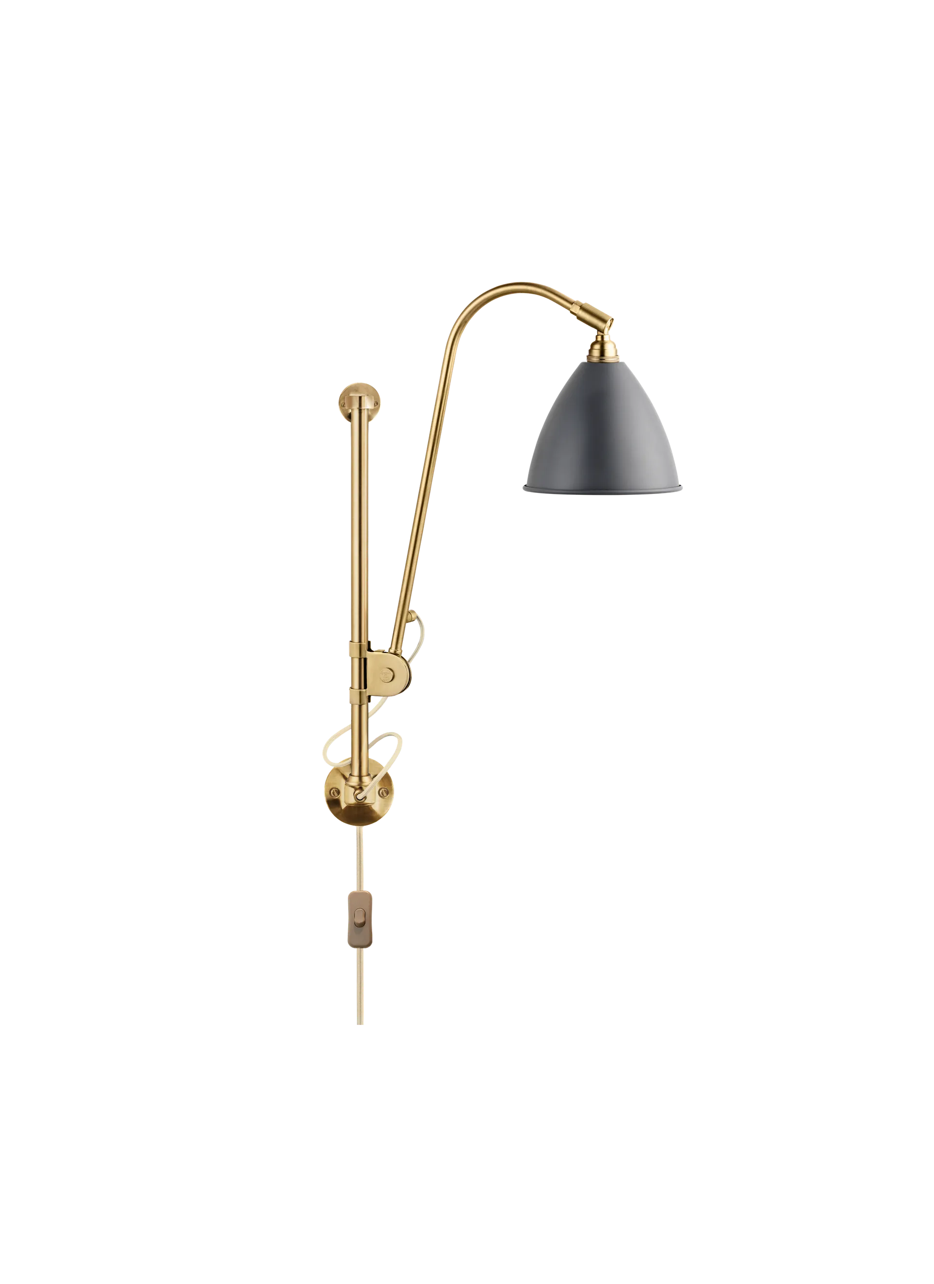 GUBI Bestlite BL5 Wall Lamp (Grey Semi Matt, Brass, UK)