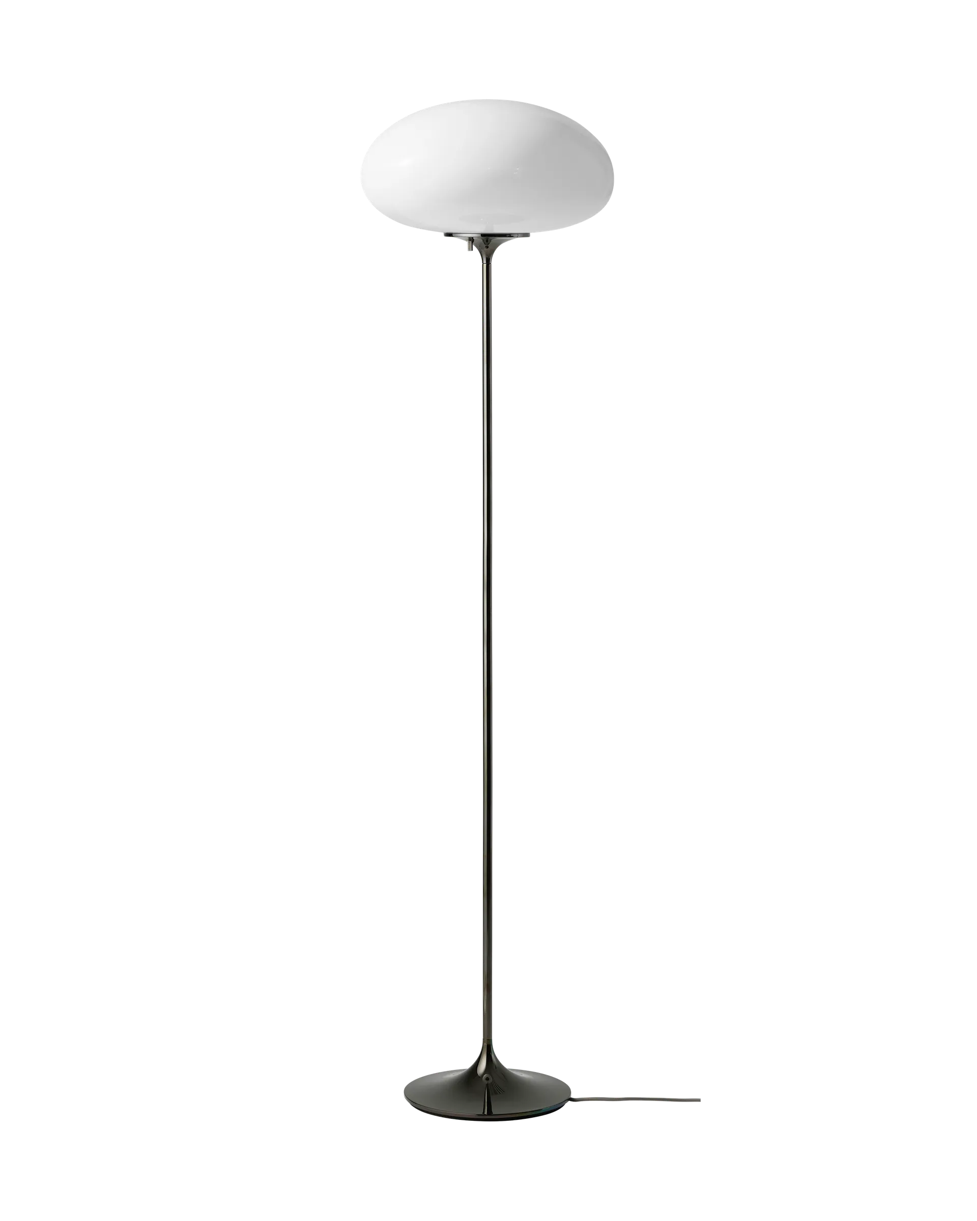 GUBI Stemlite Floor Lamp (Opal Glass, Black Chrome, 150 cm, UK)