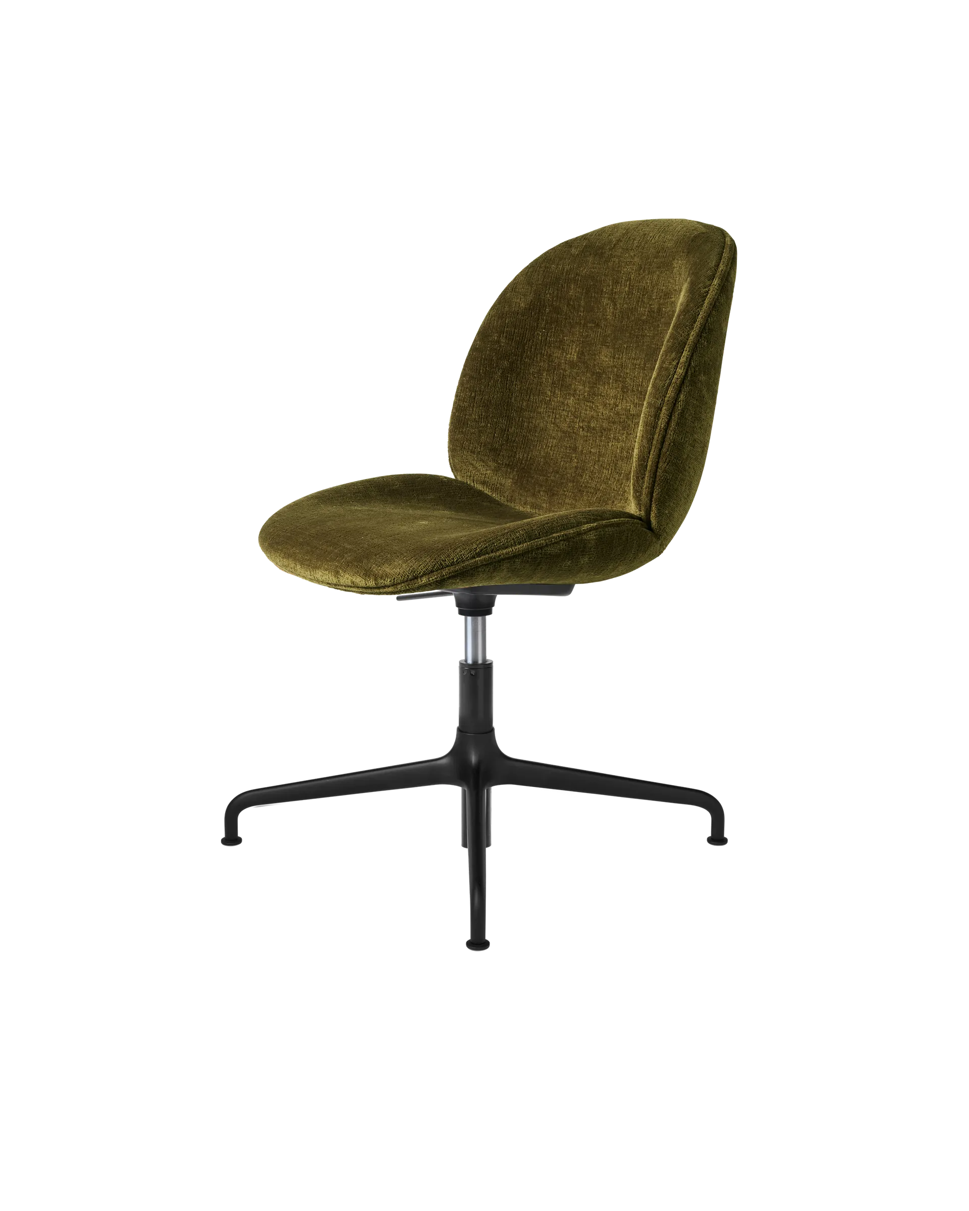 GUBI Beetle Meeting Chair, Fully Upholstered (Mumble, Glamour Group (40, Standard), Height adjustable 4-star base, Black Matt)