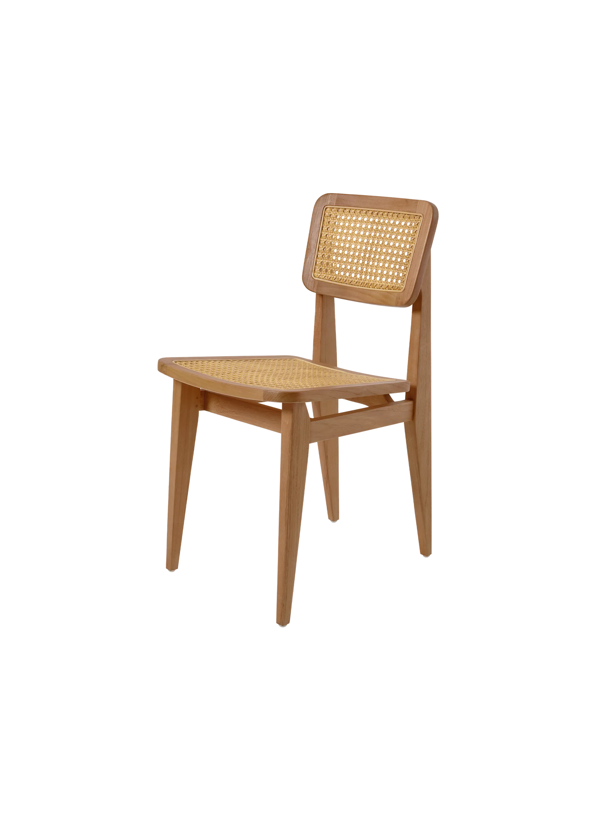 GUBI C-Chair Dining Chair, Outdoor (All French Cane, Natural teak)