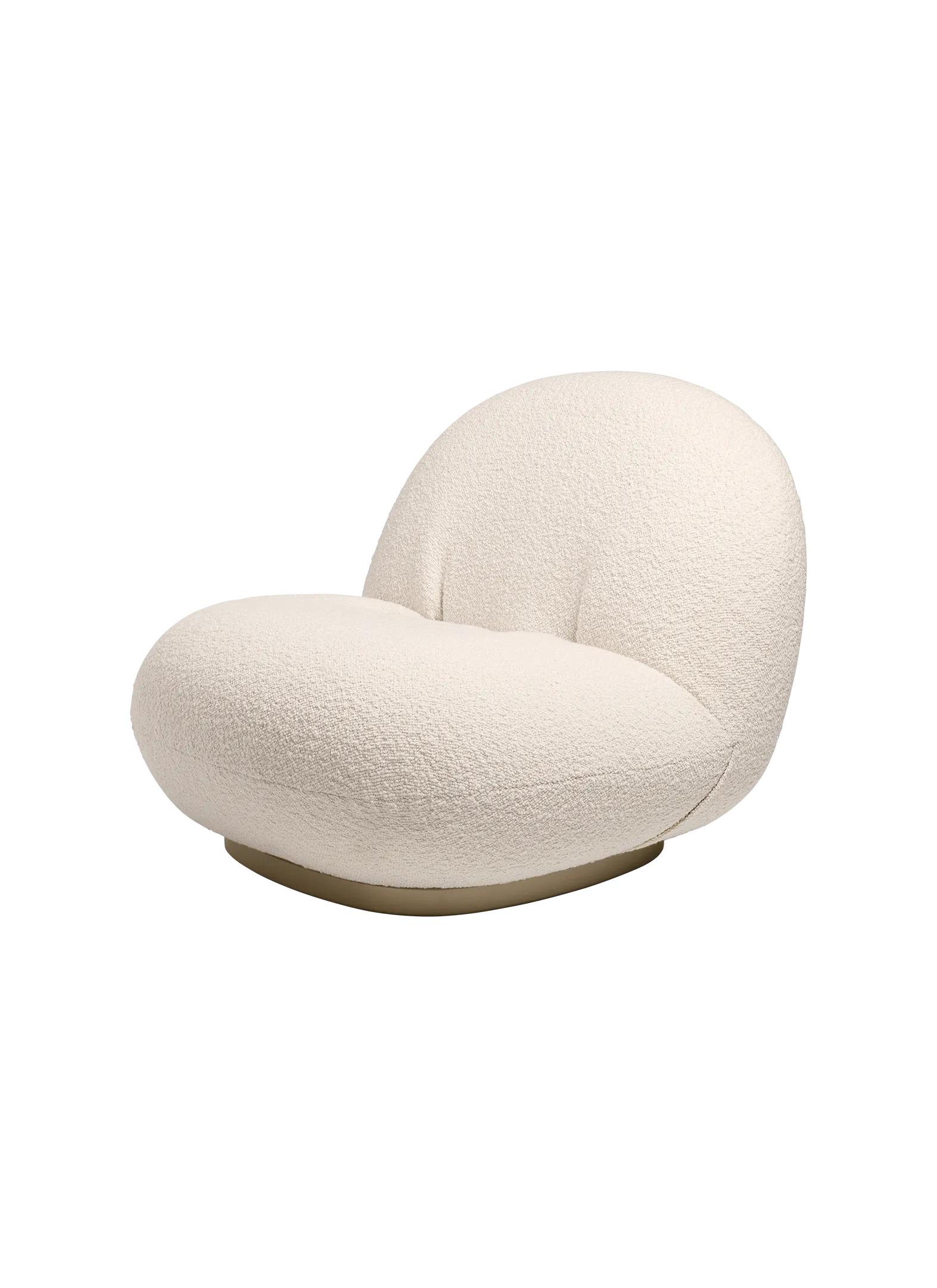 GUBI Pacha Lounge Chair (Karakorum, Dedar (001, Standard), Fixed, Pearl Gold)